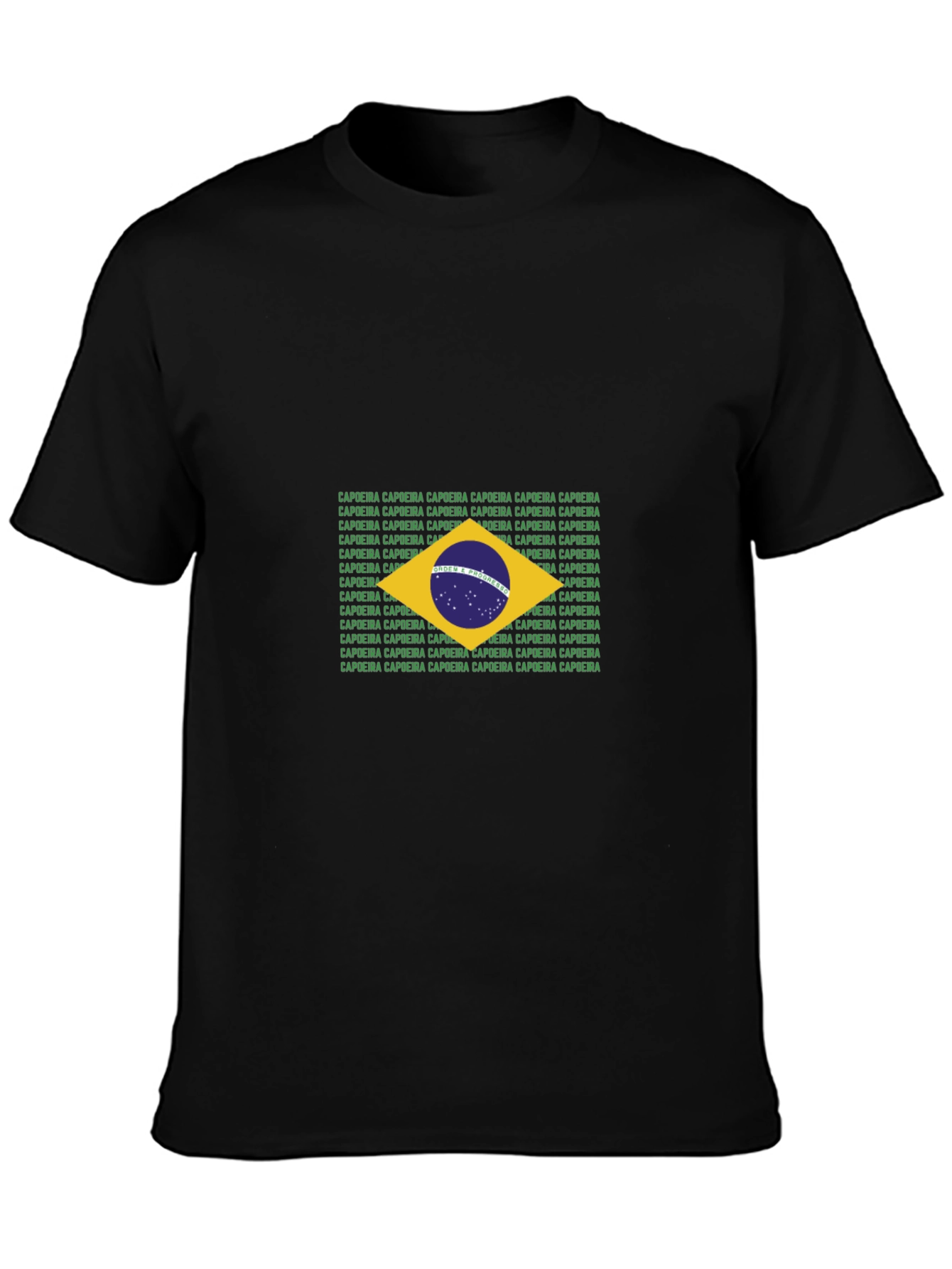 Brazil Flag Capoeira Text T-Shirt