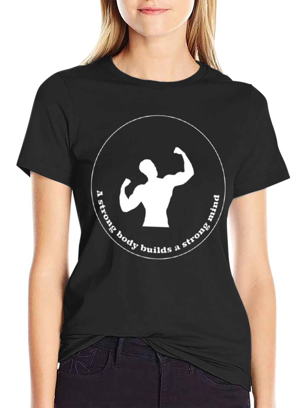 Motivational Strong Body Strong Mind Graphic Tee