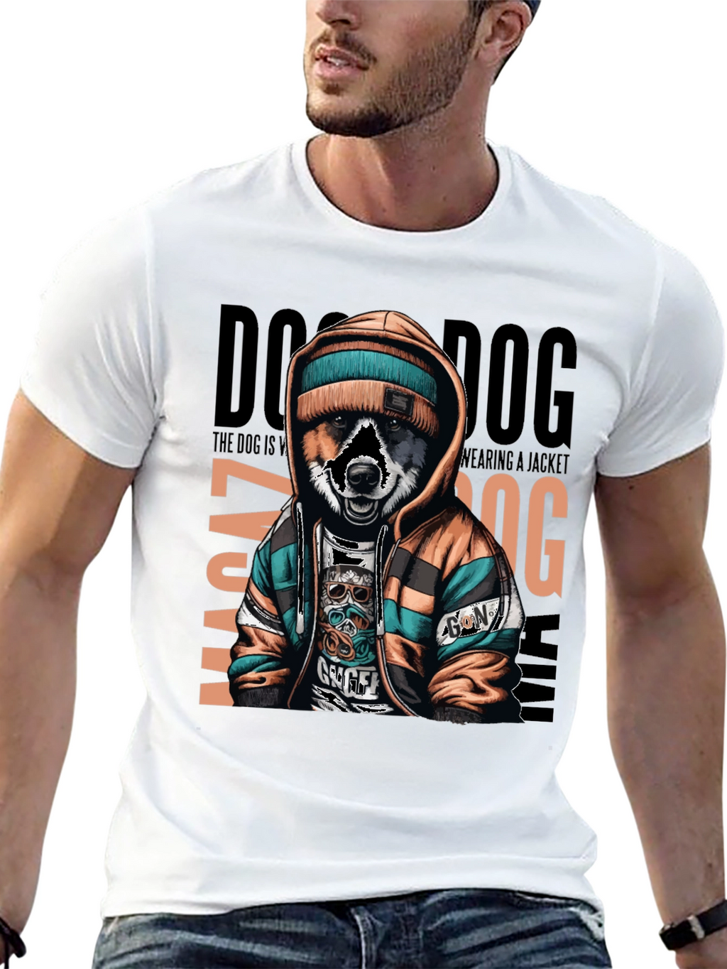 Dog Wearing Jacket Unisex T-Shirt