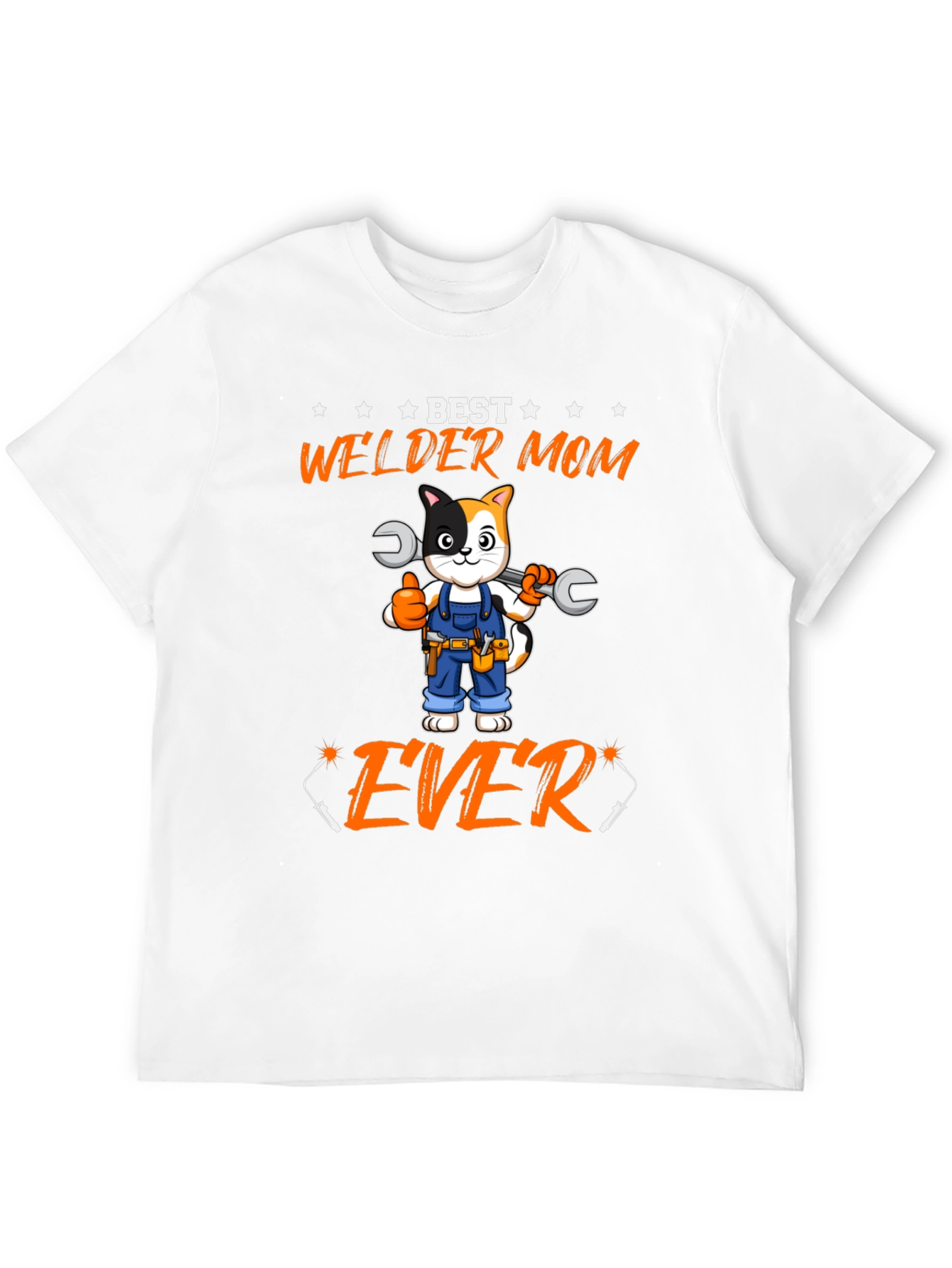 Best Welder Mom Ever T-Shirt - Cat with Wrenches
