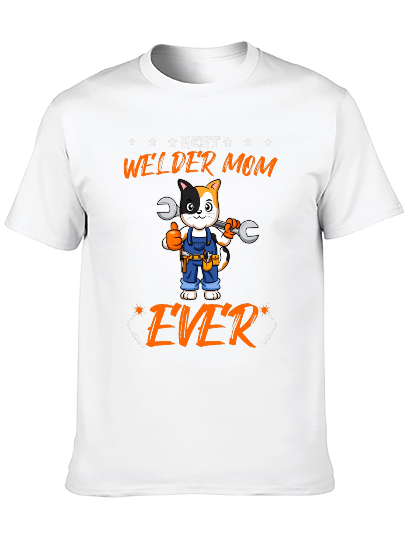 Best Welder Mom Ever T-Shirt - Cat with Wrenches