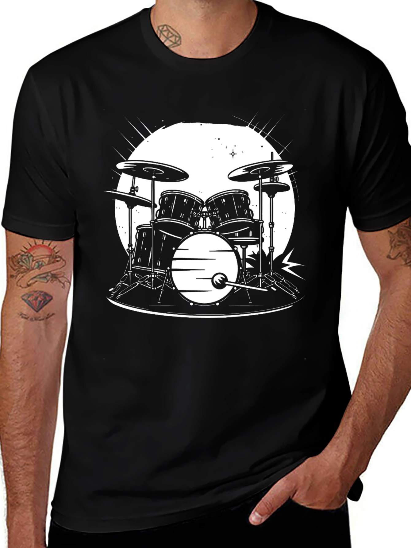 Drum Set Graphic T-Shirt - Musician Style