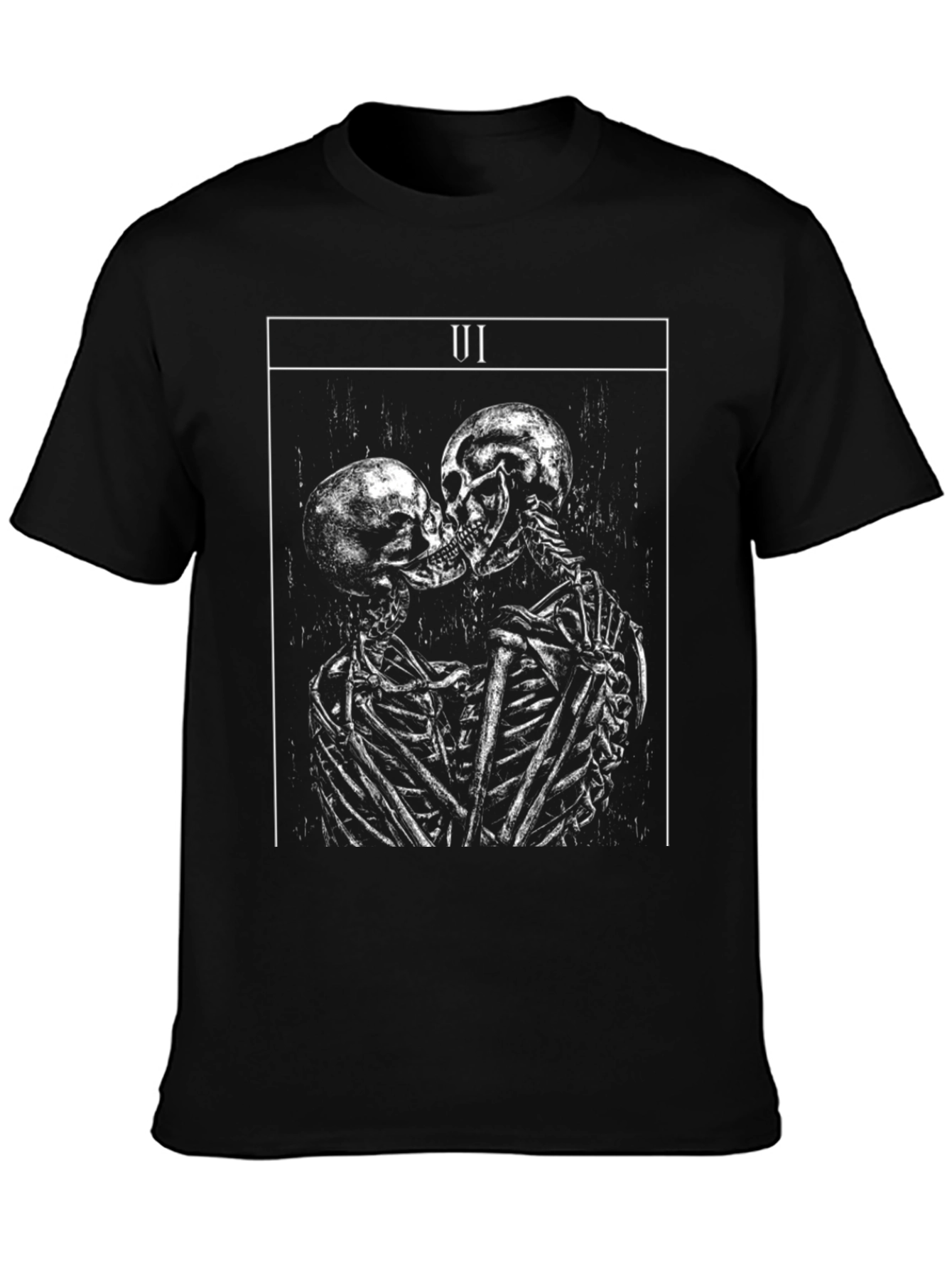 Skull Kiss Graphic Tee - Black