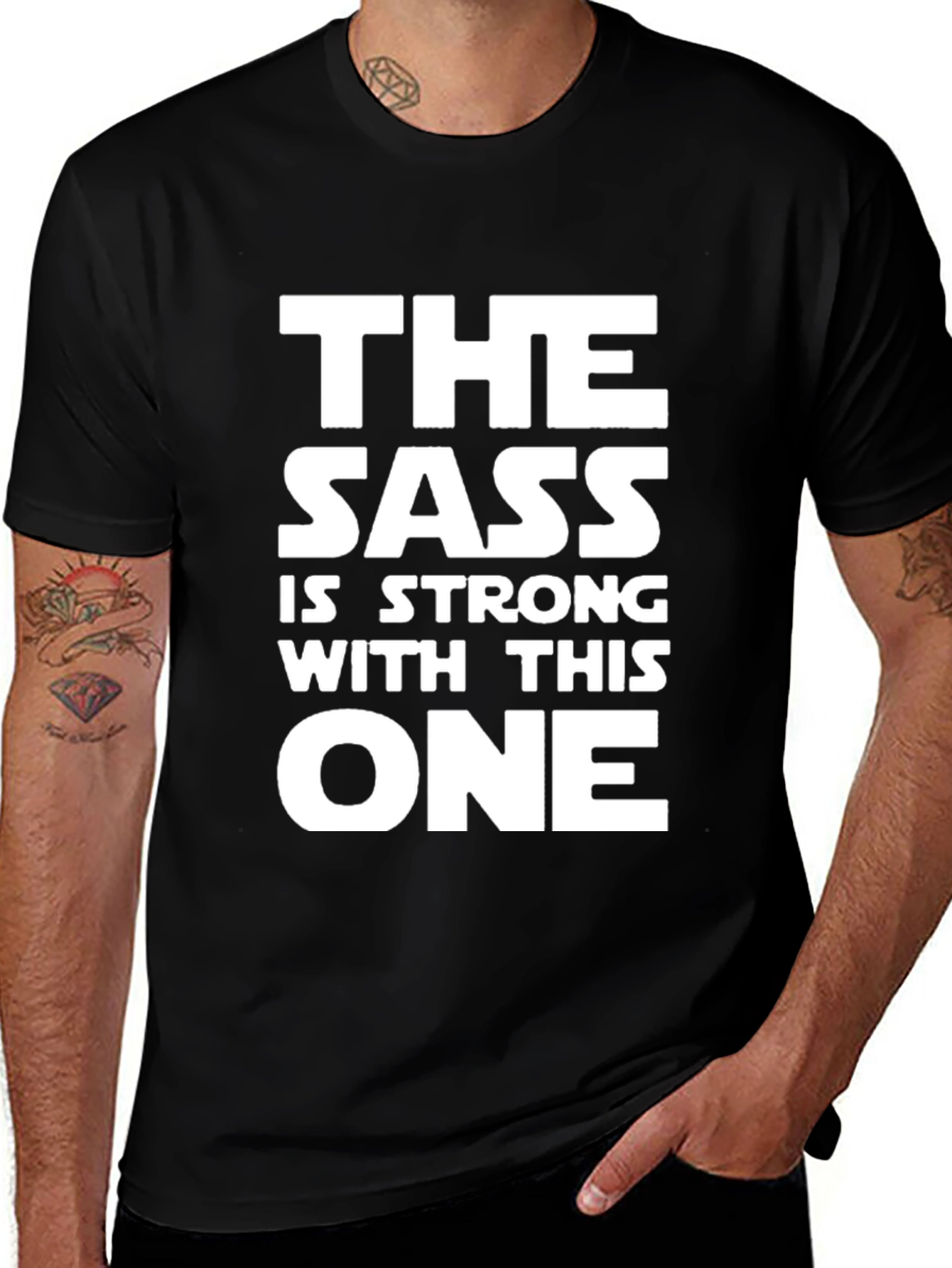 The Sass is Strong Graphic T-Shirt - Black
