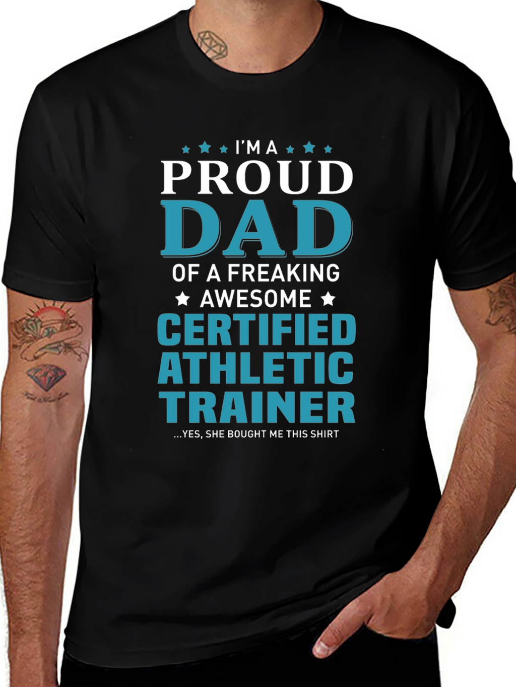 Proud Dad Certified Athletic Trainer Graphic Tee