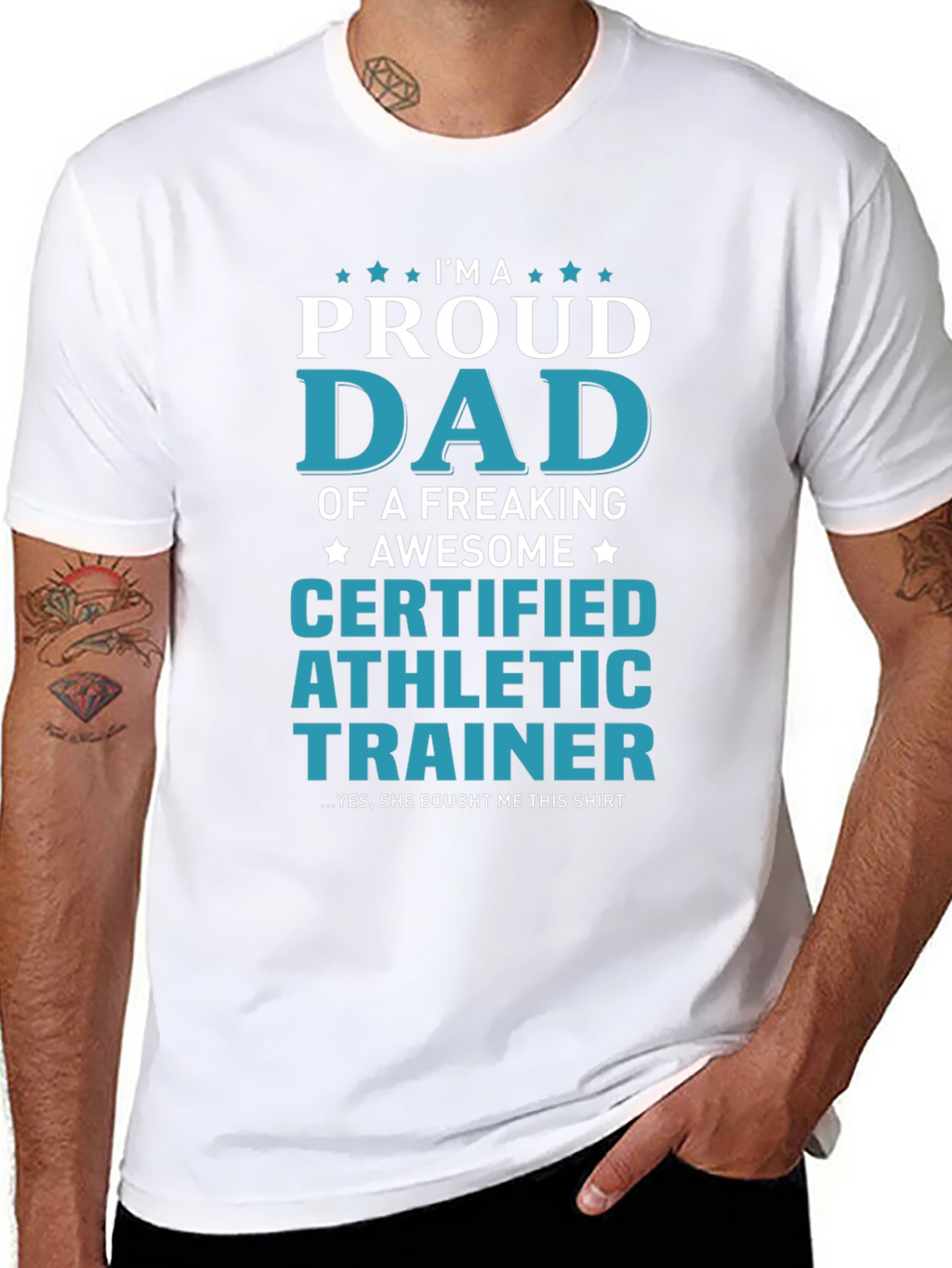Proud Dad Certified Athletic Trainer Graphic Tee