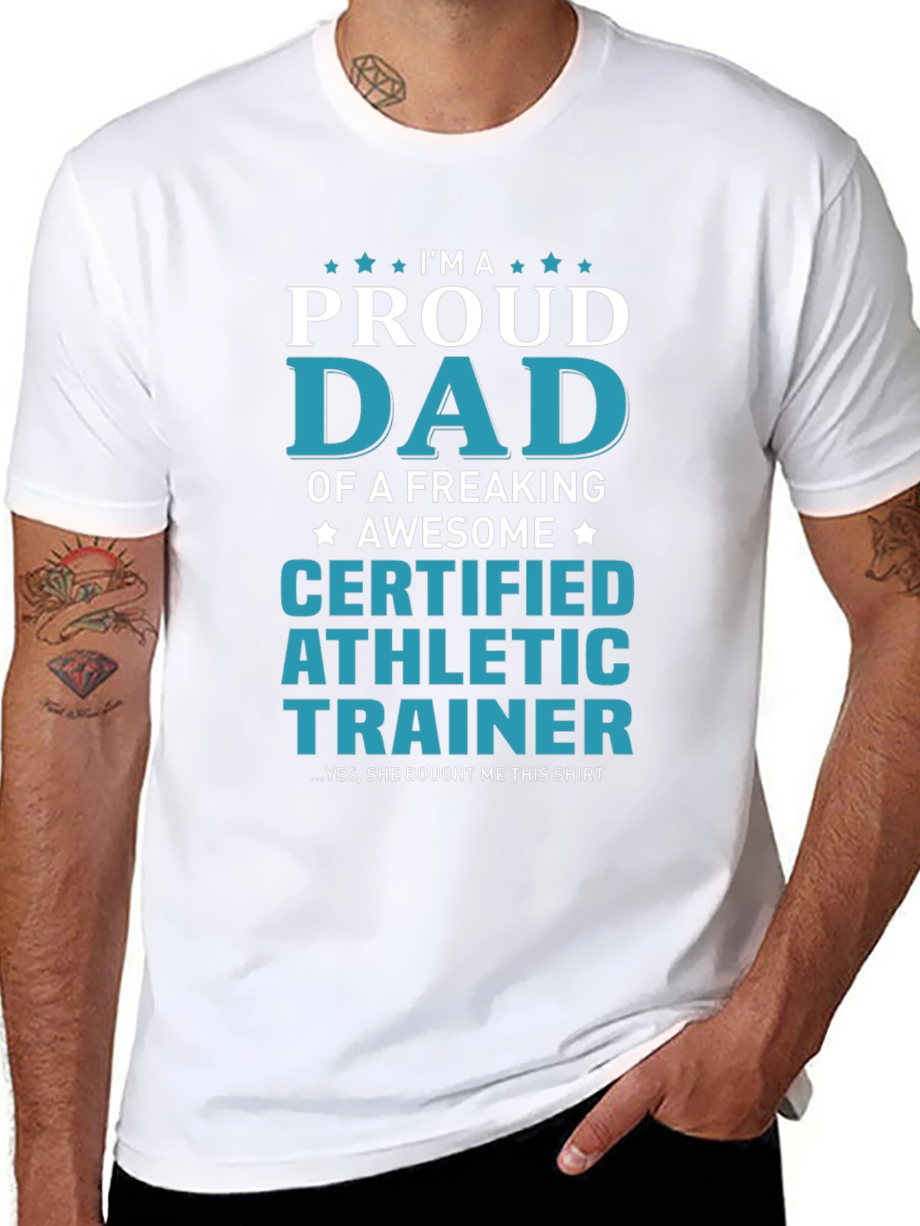 Proud Dad Certified Athletic Trainer Graphic Tee