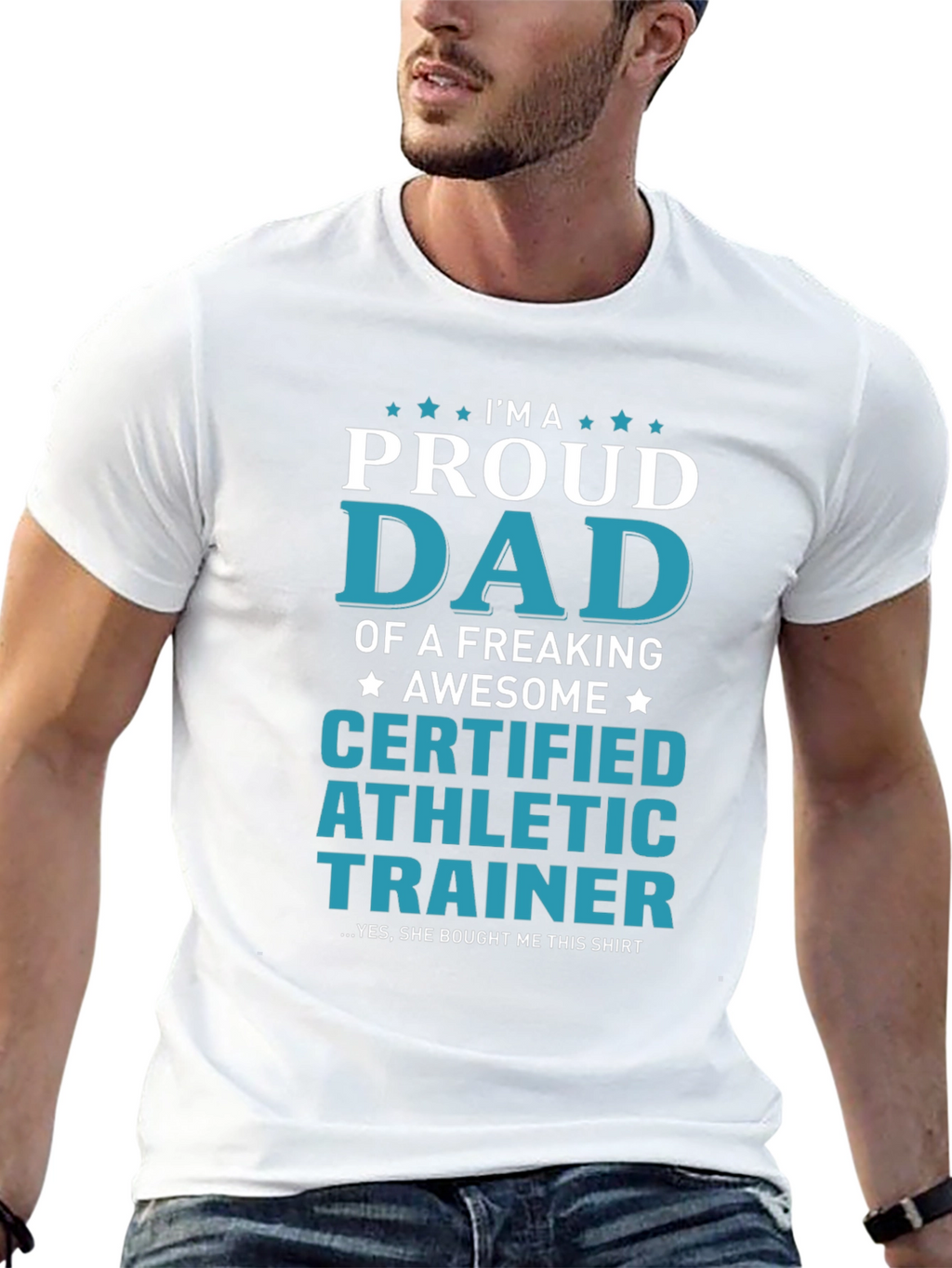 Proud Dad Certified Athletic Trainer Graphic Tee