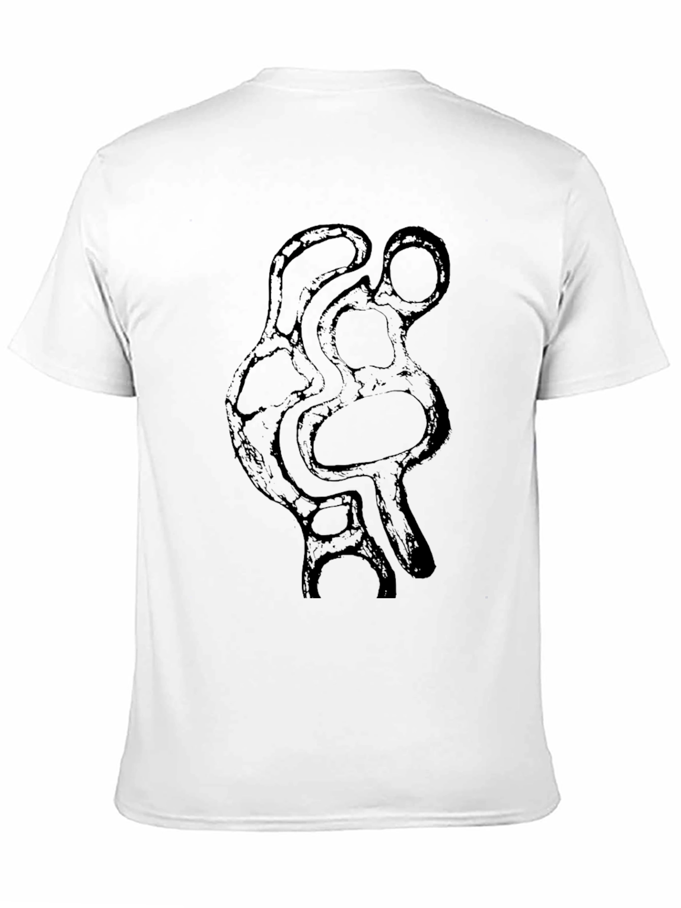 Abstract Art Graphic Tee - Black Cotton Casual
