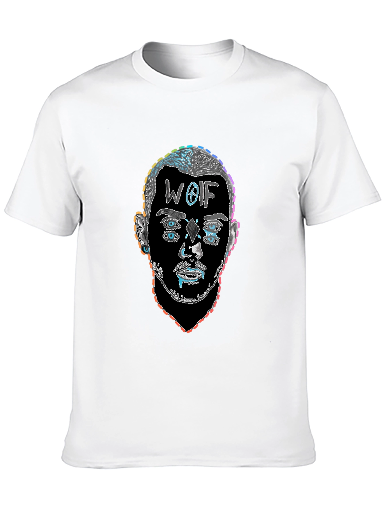 Abstract Face Graphic Tee - Mens Black T-Shirt