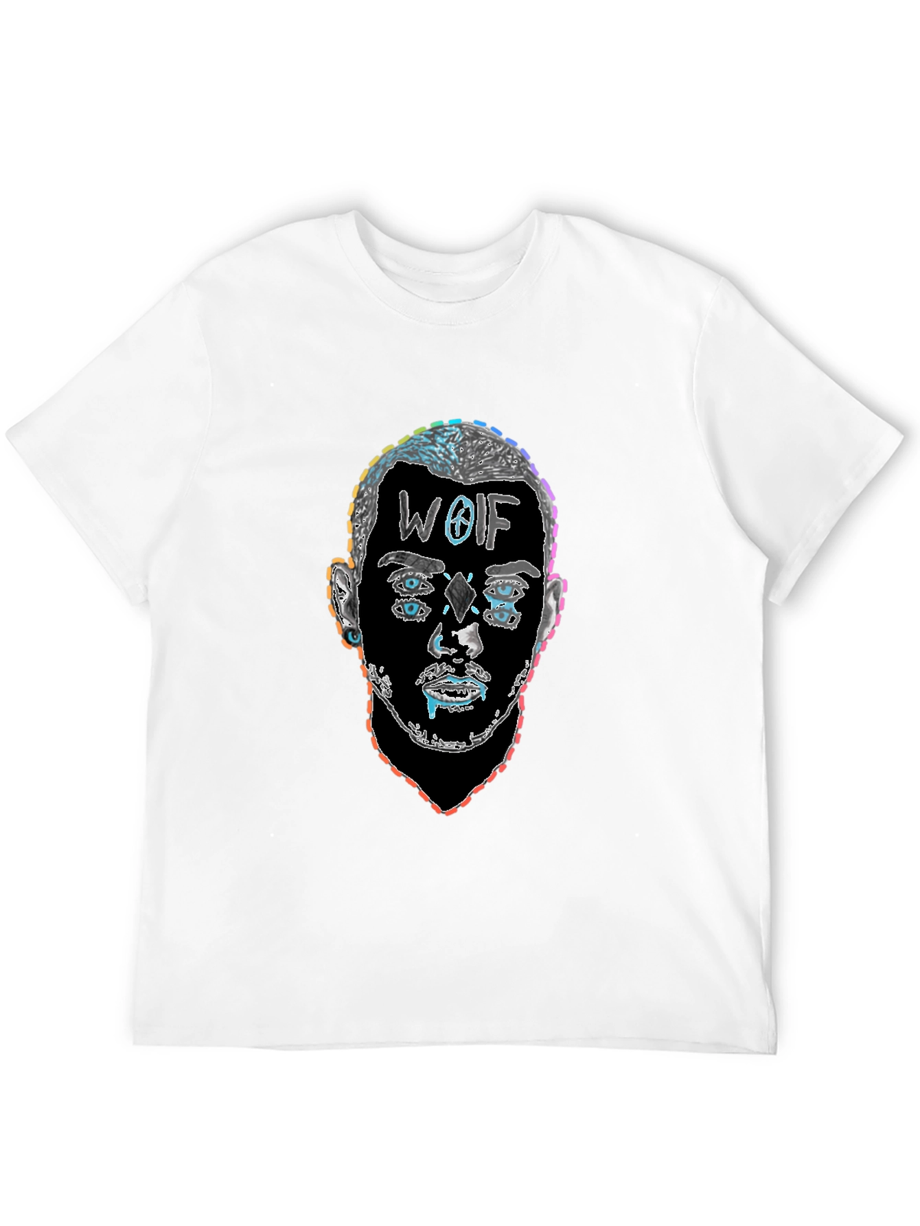 Abstract Face Graphic Tee - Mens Black T-Shirt