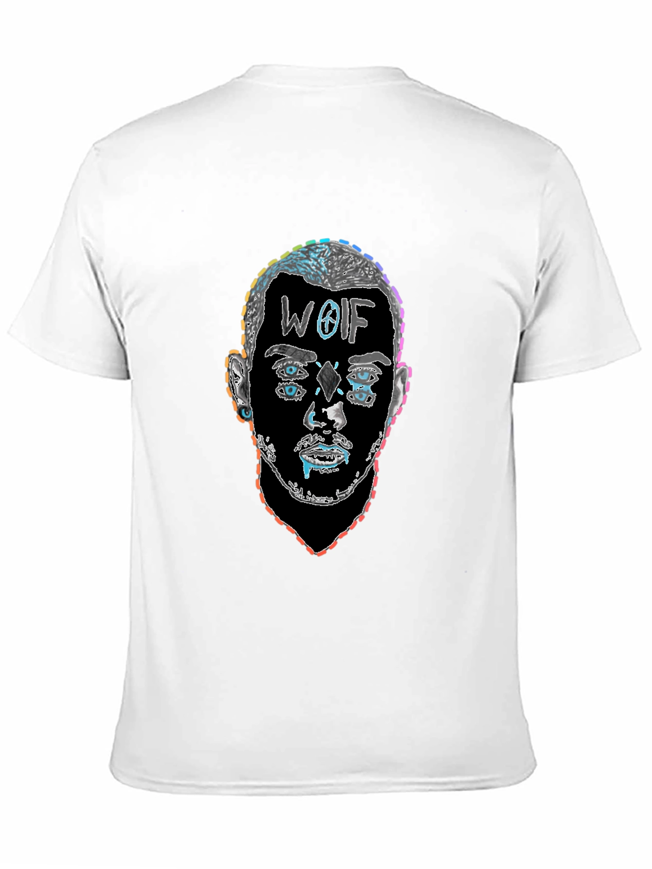 Abstract Face Graphic Tee - Mens Black T-Shirt