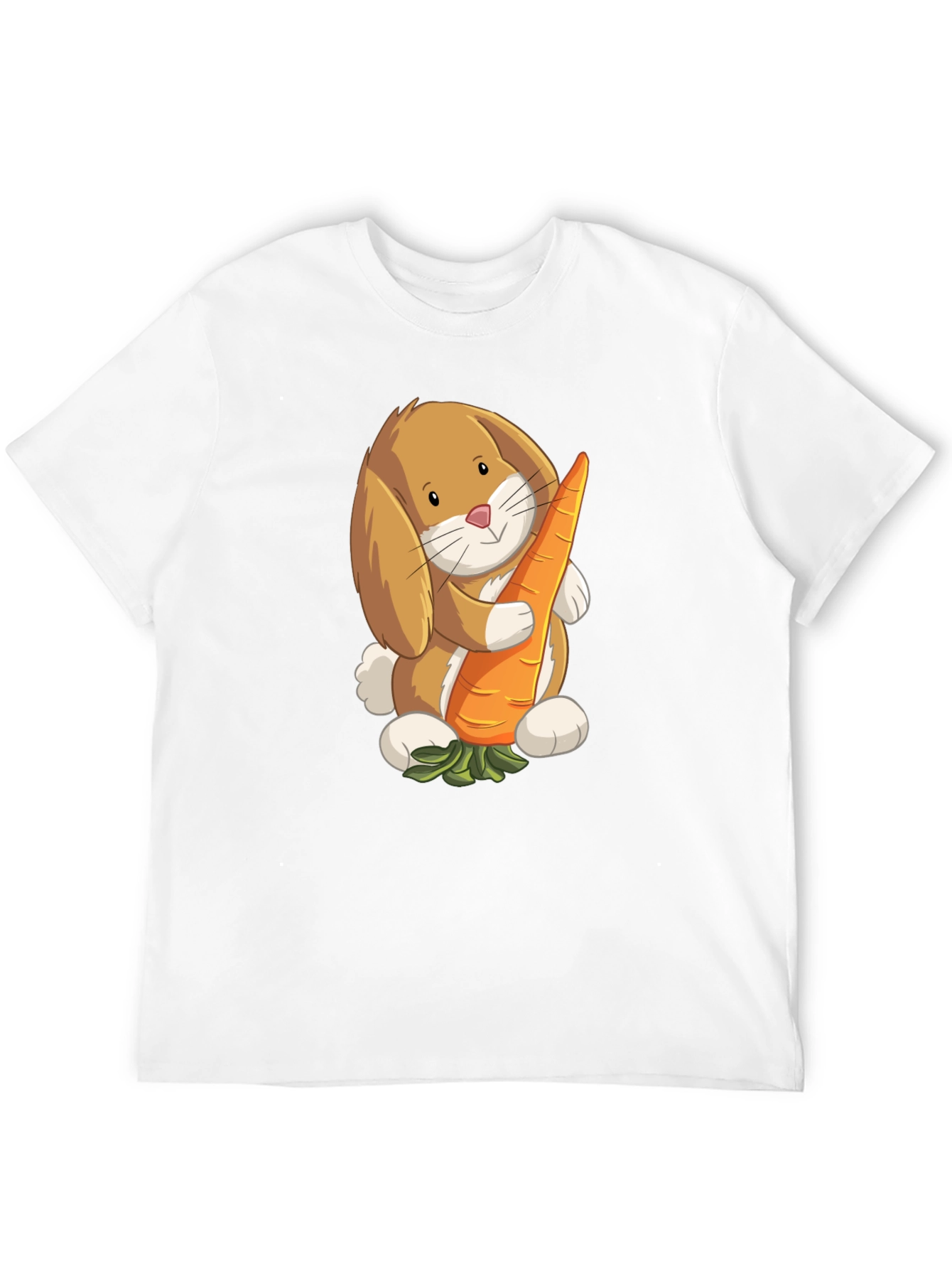 Cute Bunny Holding Carrot Graphic T-Shirt