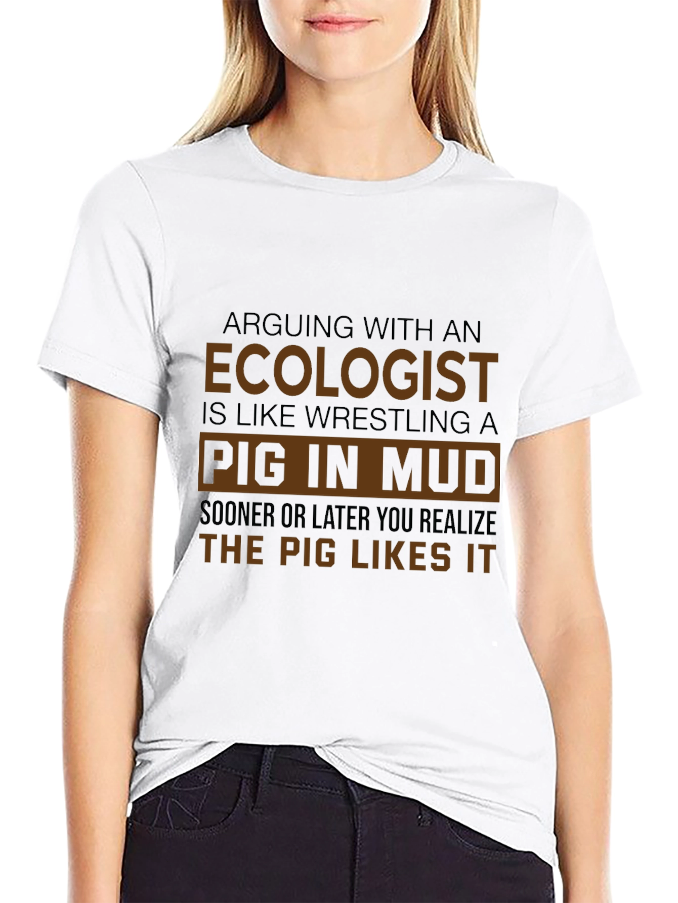 Ecologist Pig in Mud T-Shirt: Funny Nature Lover Tee