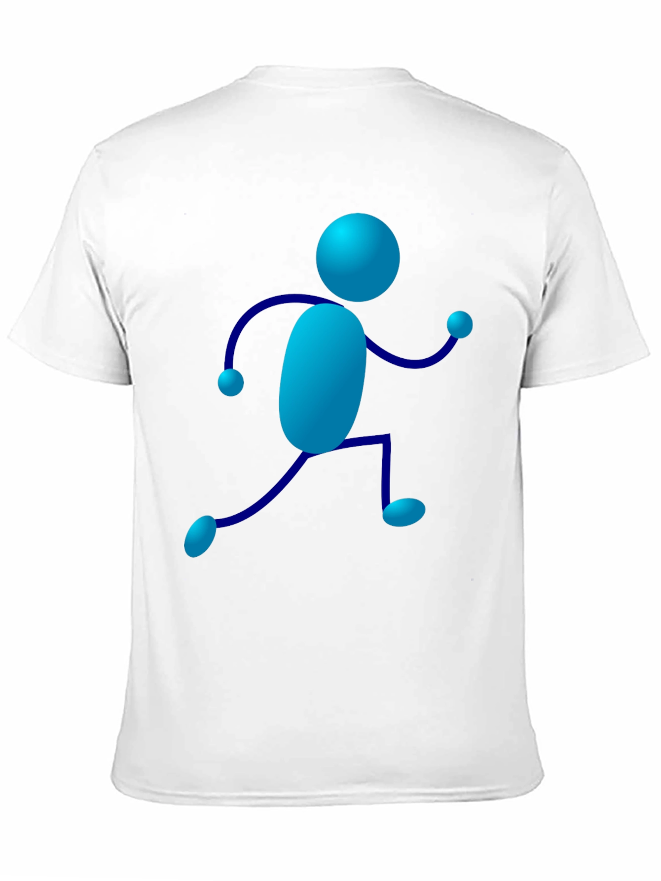 Blue Stick Figure Graphic Tee - Casual Wear