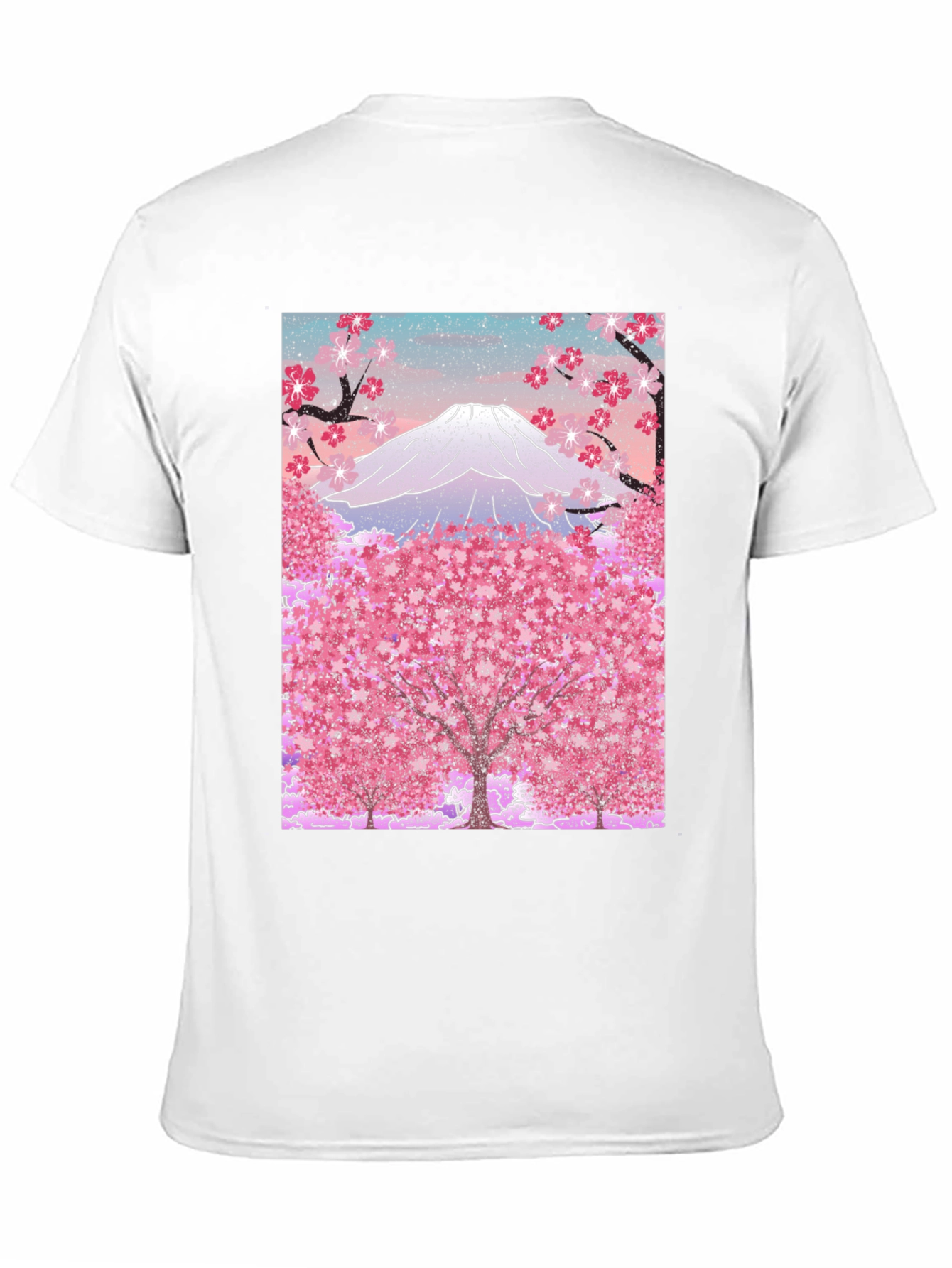 Mount Fuji Cherry Blossom Graphic Tee - Black