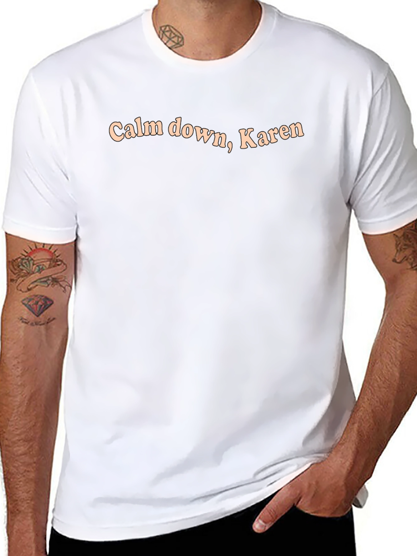 Calm Down Karen T-Shirt - Funny Slogan Tee