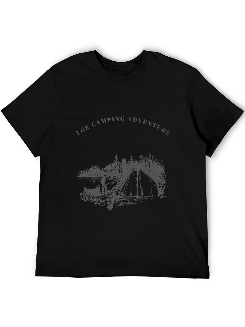 Camping Adventure Graphic Tee - Black
