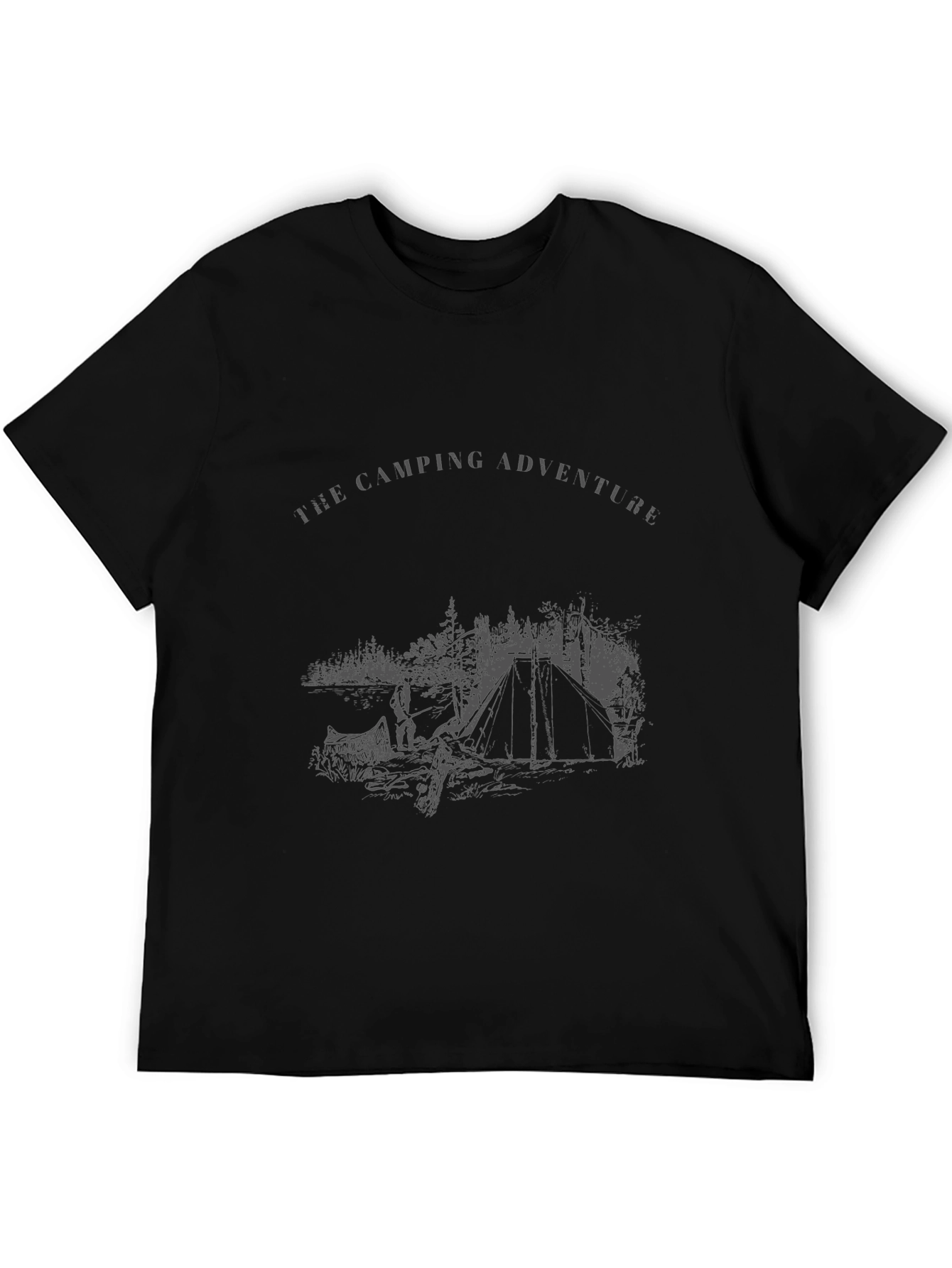 Camping Adventure Graphic Tee - Black