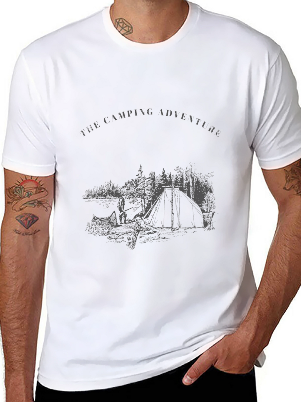 Camping Adventure Graphic Tee - Black