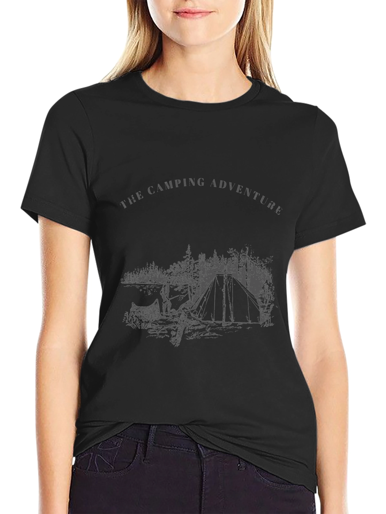 Camping Adventure Graphic Tee - Black