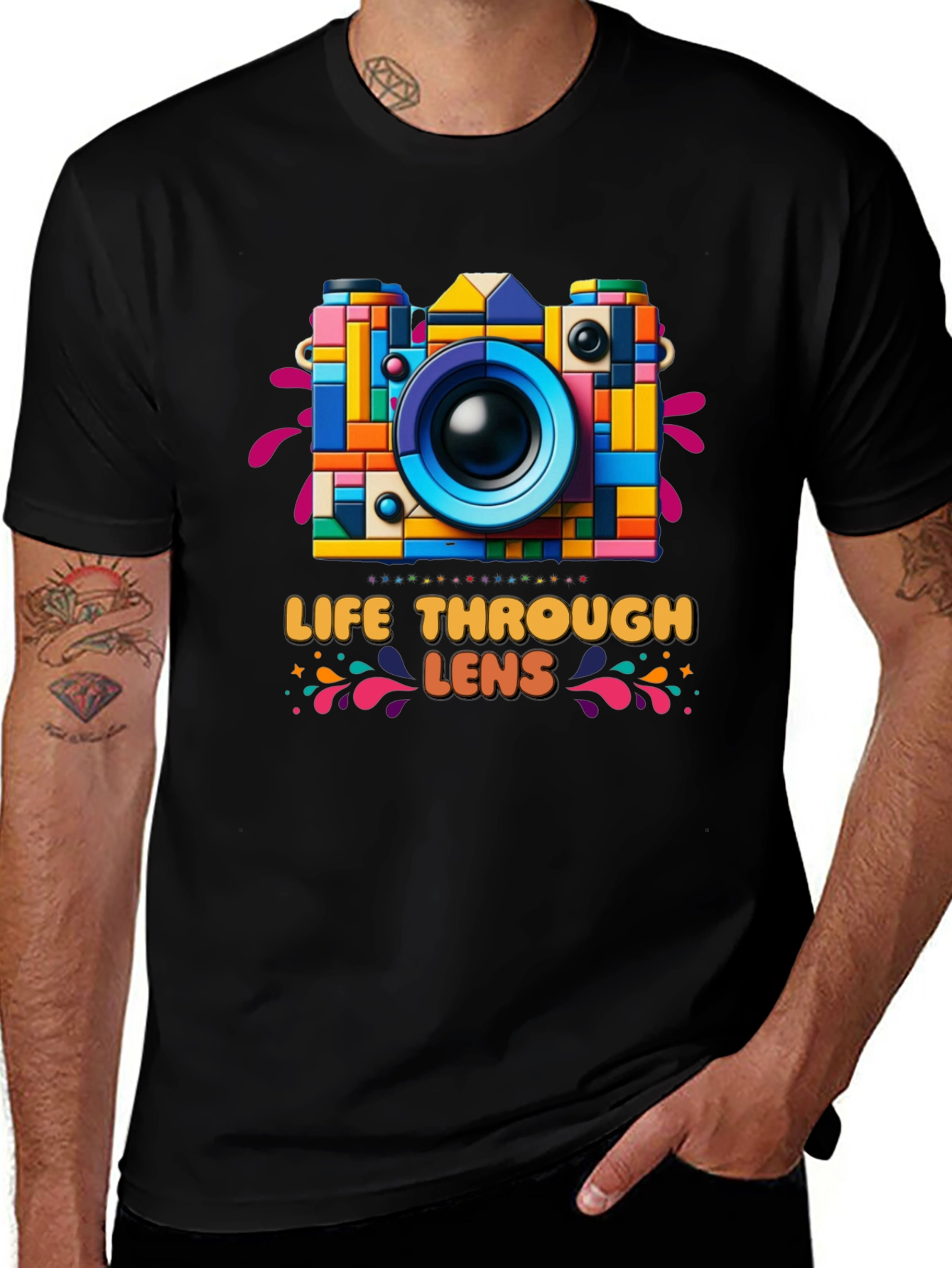 Colorful Camera Graphic Tee