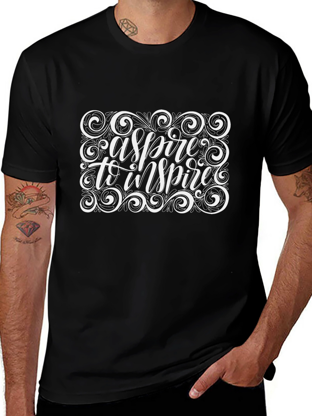 Aspire To Inspire Graphic Black T-Shirt