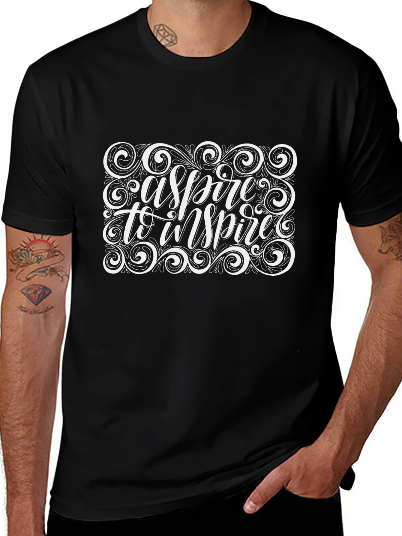 Aspire To Inspire Graphic Black T-Shirt
