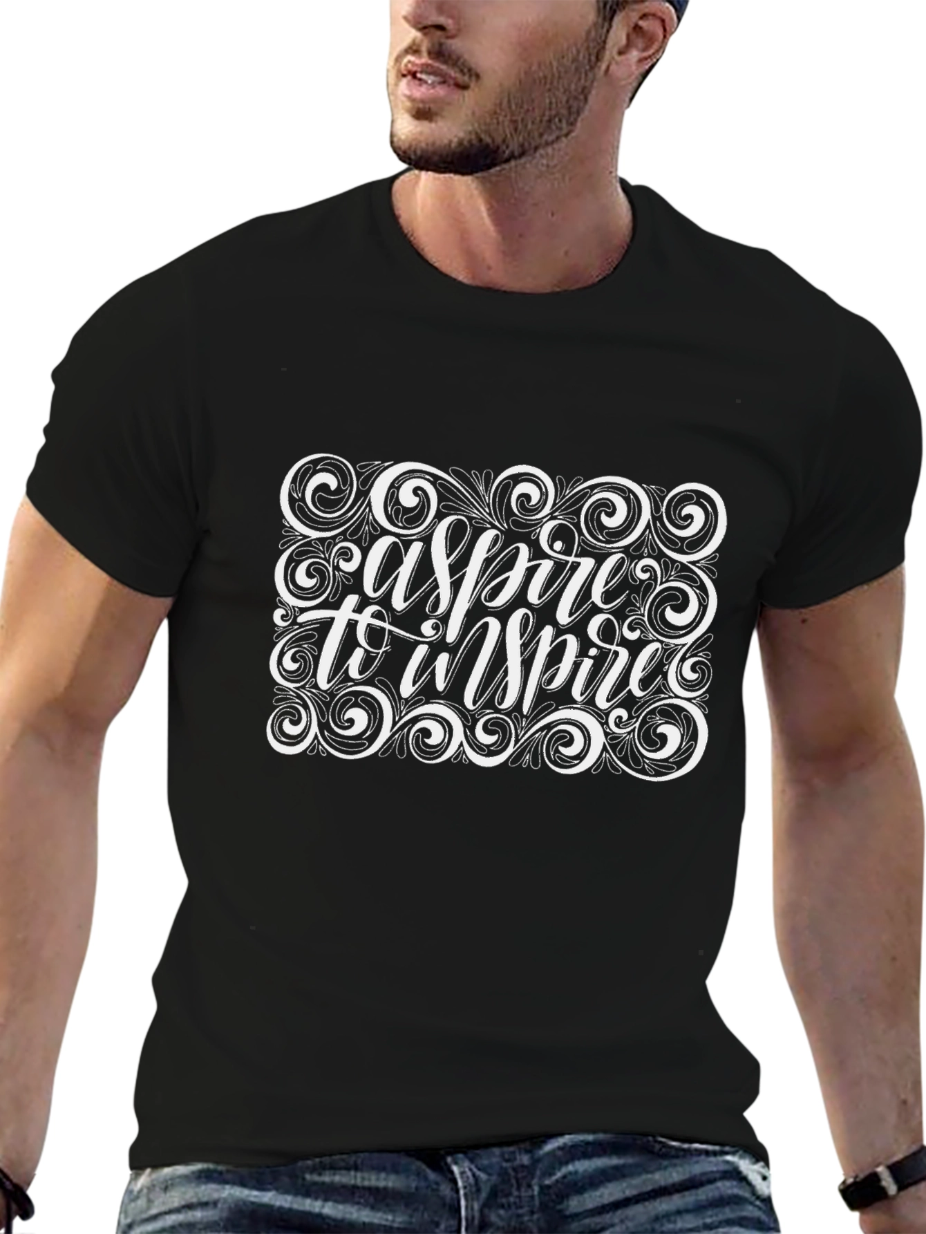 Aspire To Inspire Graphic Black T-Shirt