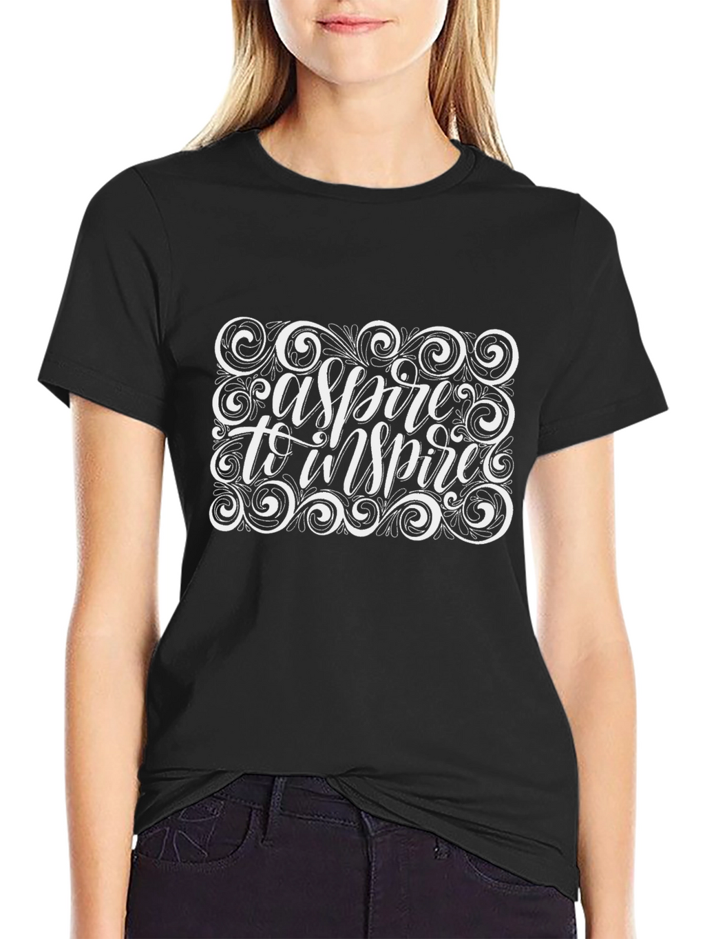 Aspire To Inspire Graphic Black T-Shirt