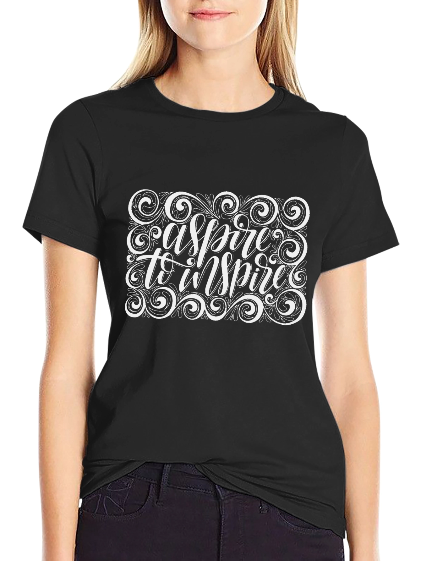 Aspire To Inspire Graphic Black T-Shirt