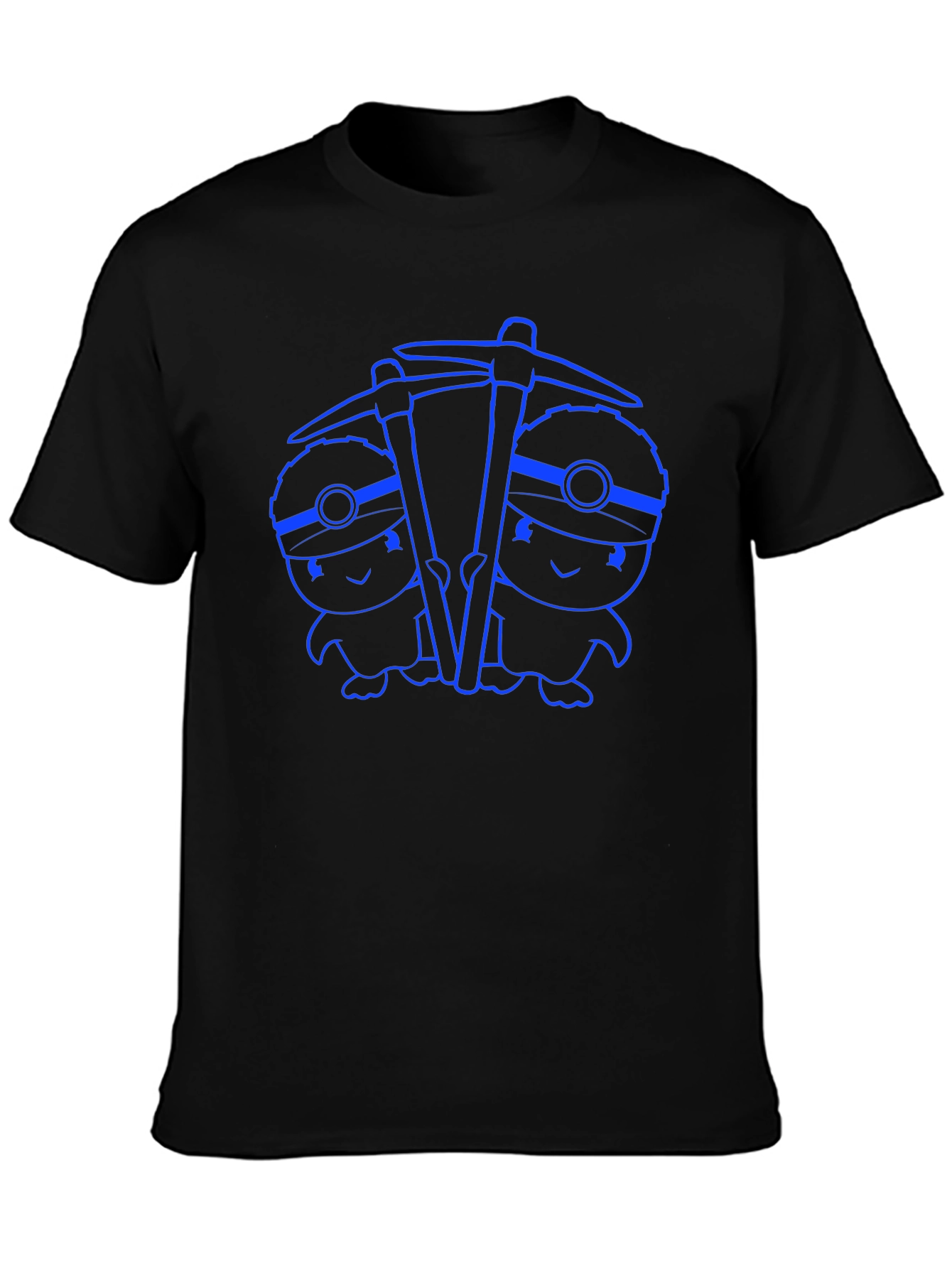 Miner Twins Graphic Tee - Black Cotton Comfort