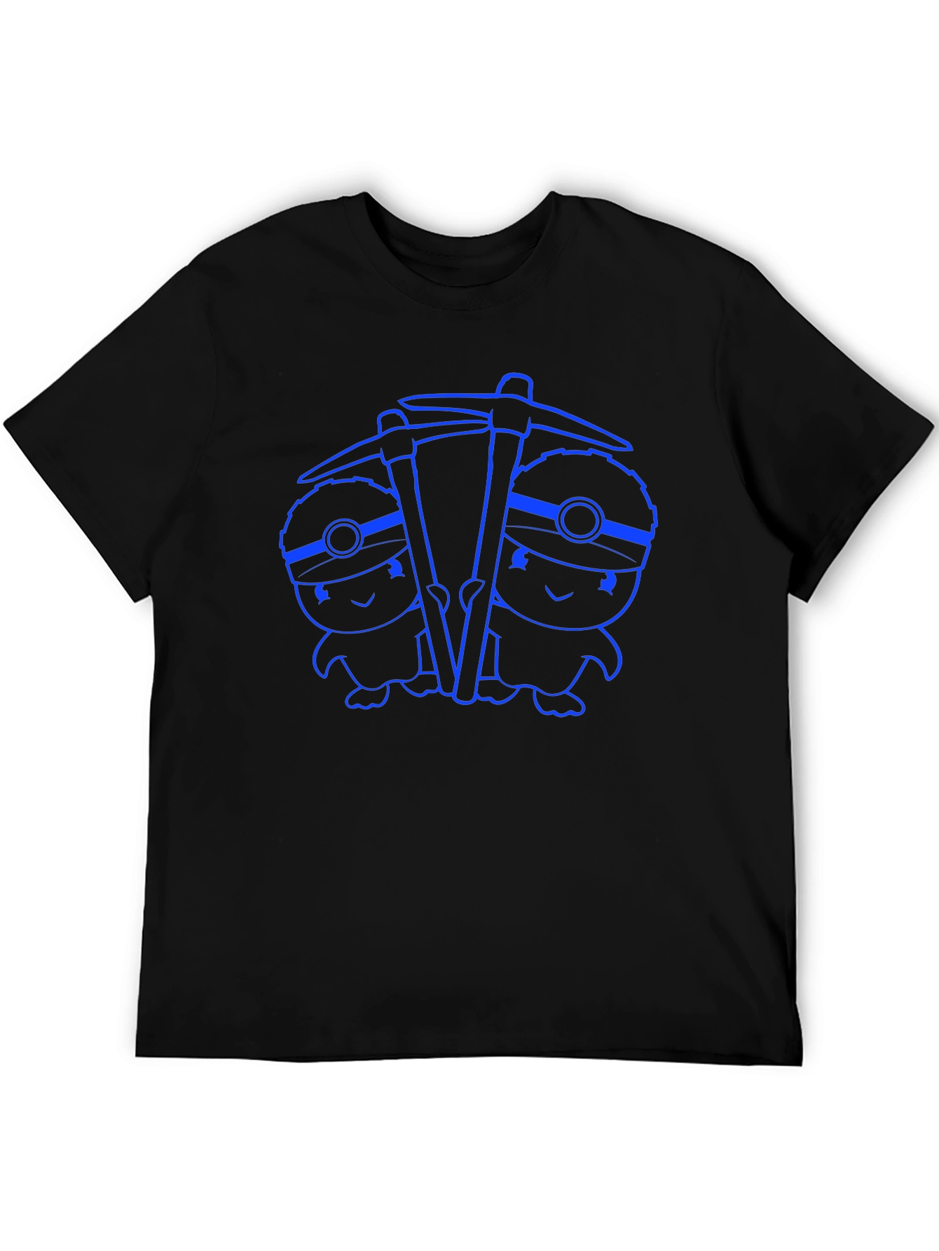 Miner Twins Graphic Tee - Black Cotton Comfort