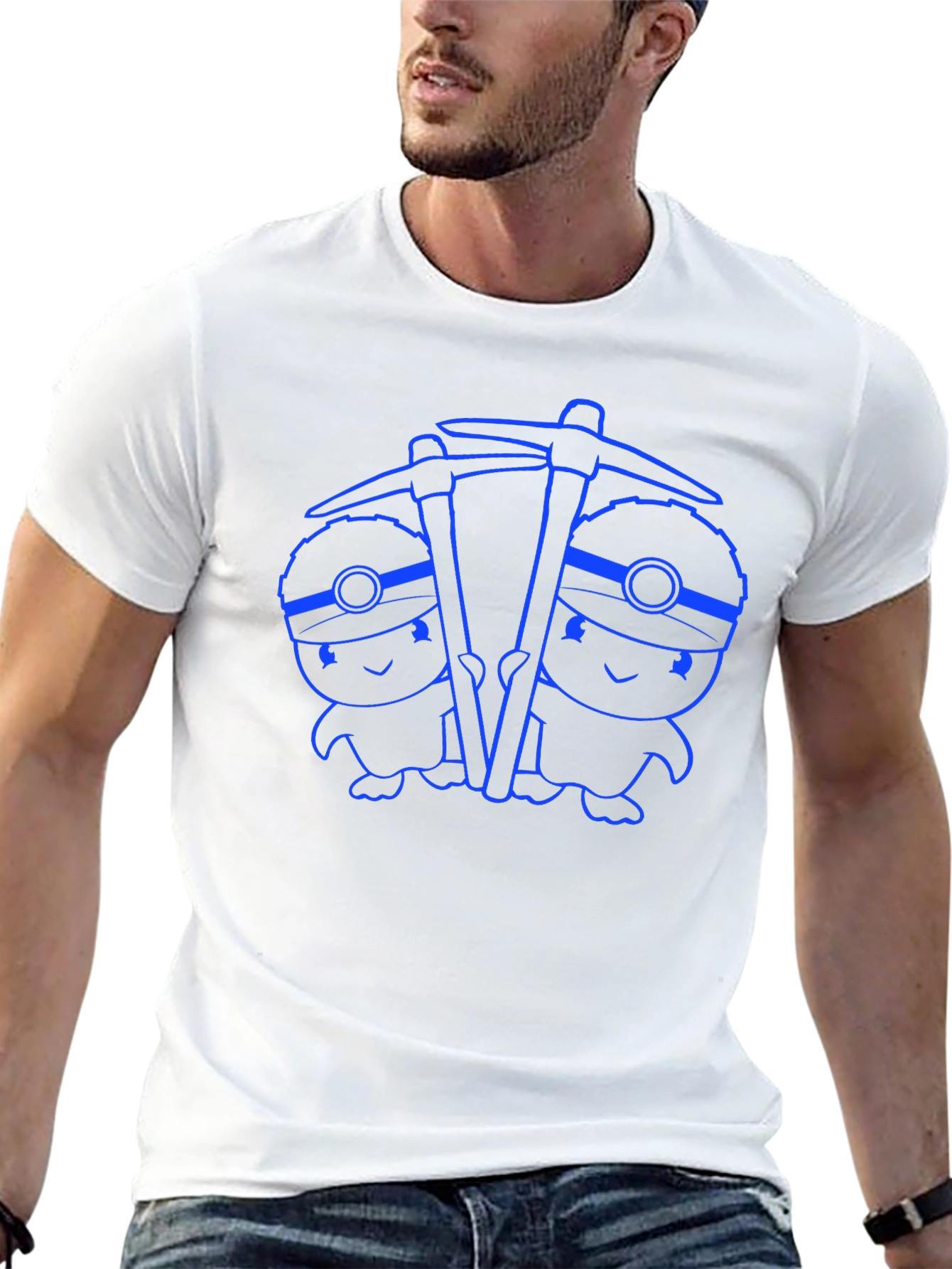 Miner Twins Graphic Tee - Black Cotton Comfort