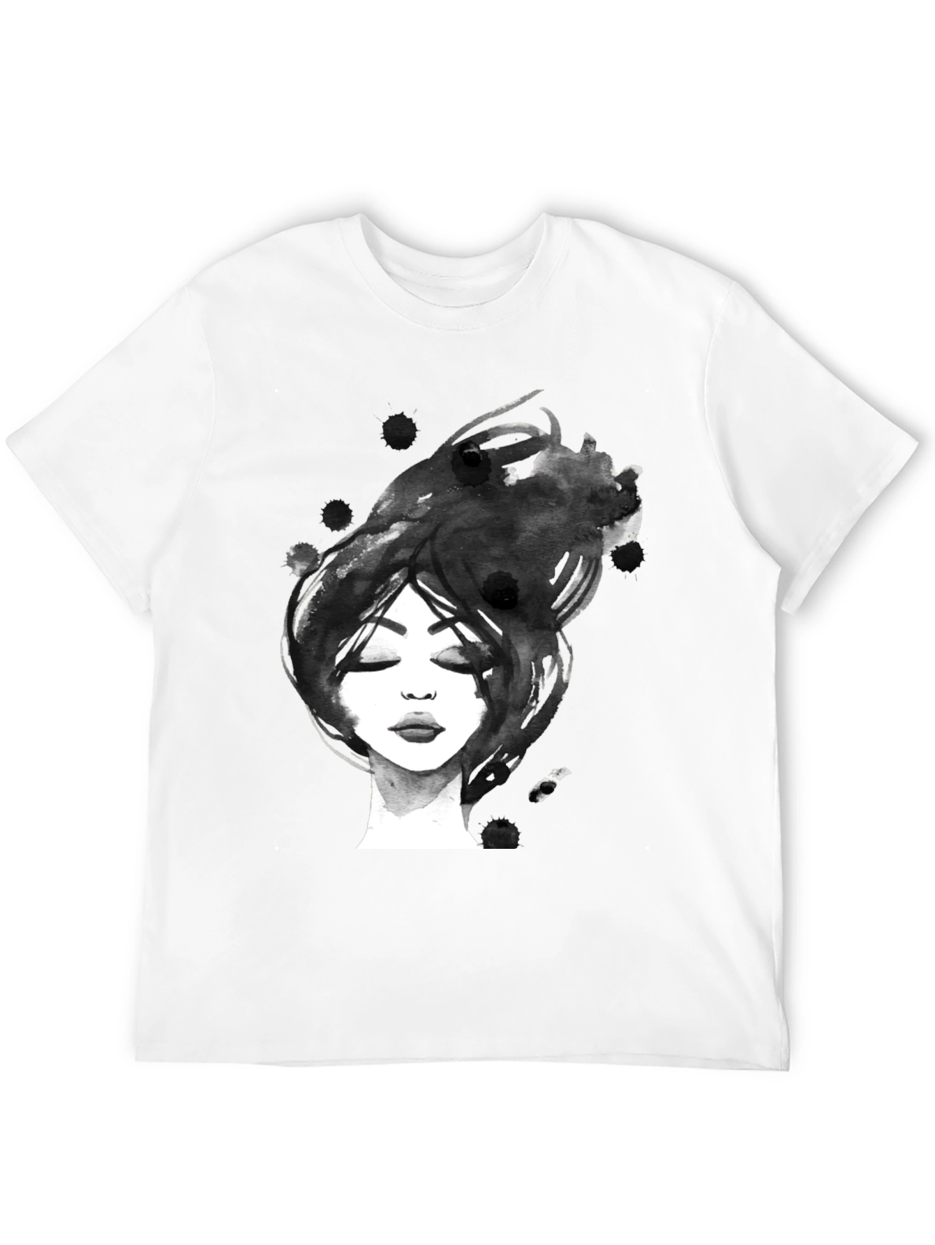 Abstract Woman Portrait Black Graphic Tee