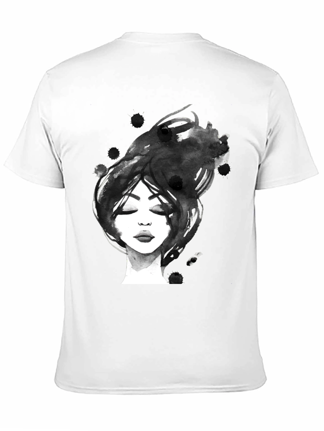 Abstract Woman Portrait Black Graphic Tee