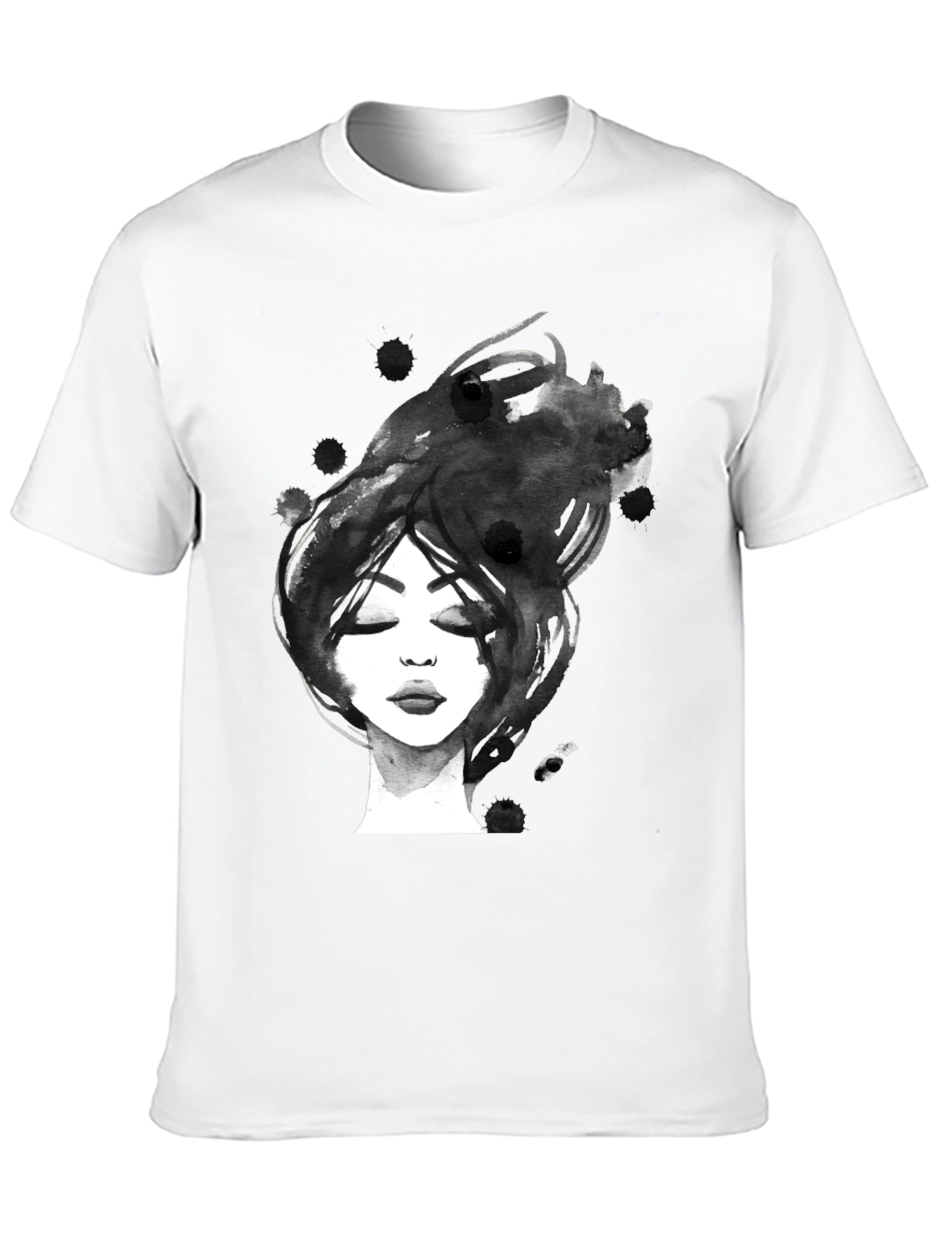 Abstract Woman Portrait Black Graphic Tee