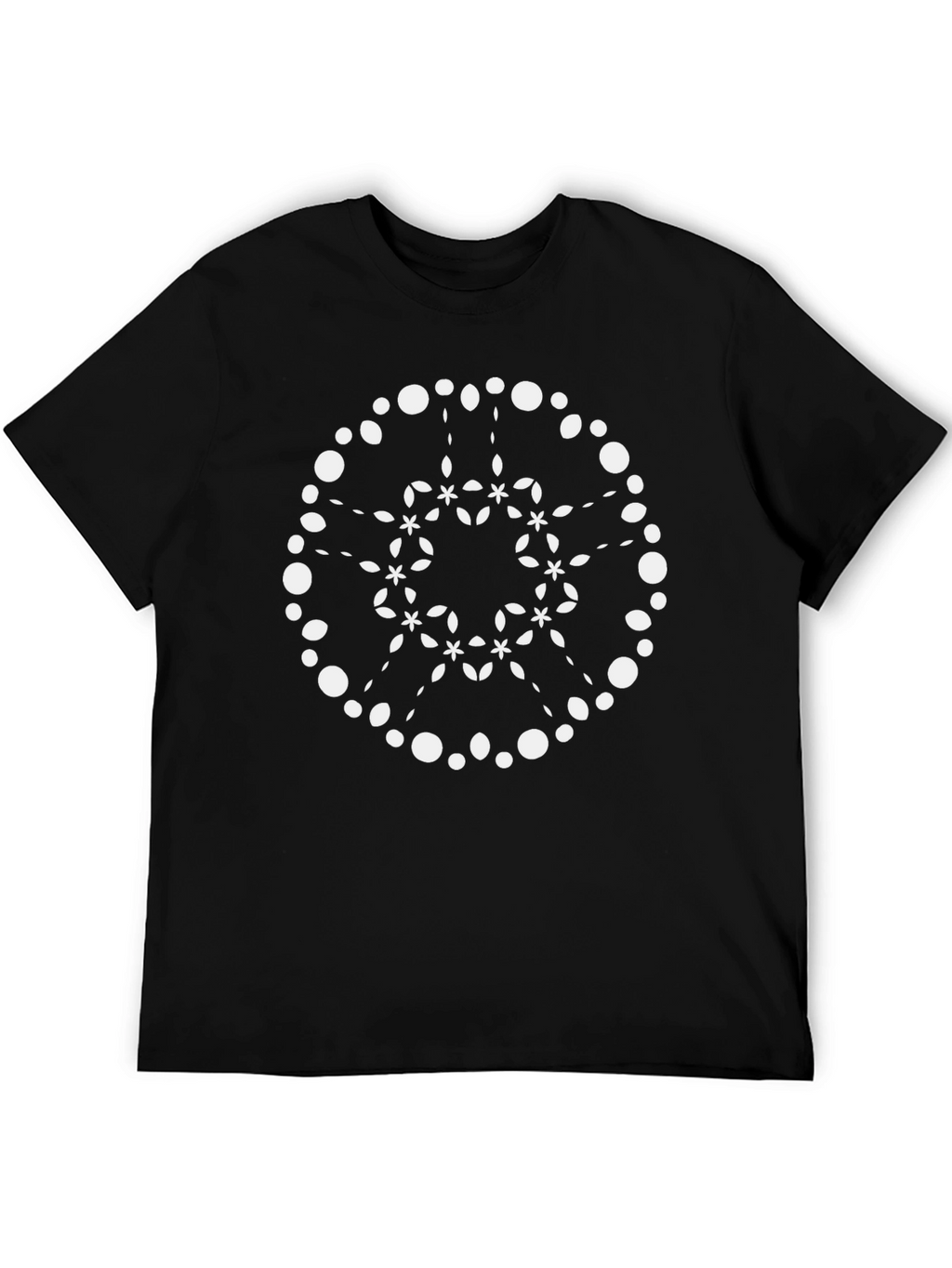 Geometric Mandala Graphic Tee - Black
