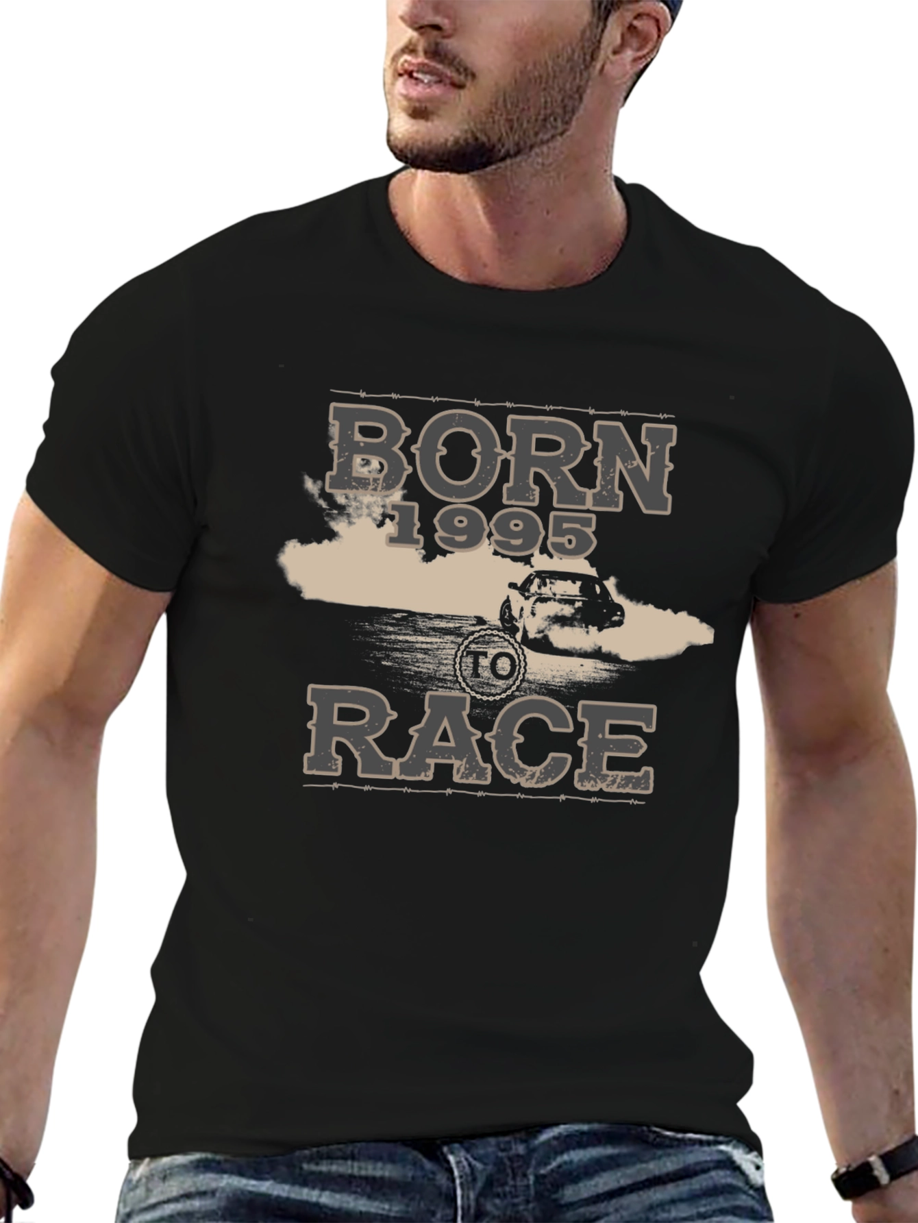 Born 1995 To Race Graphic Tee - Black