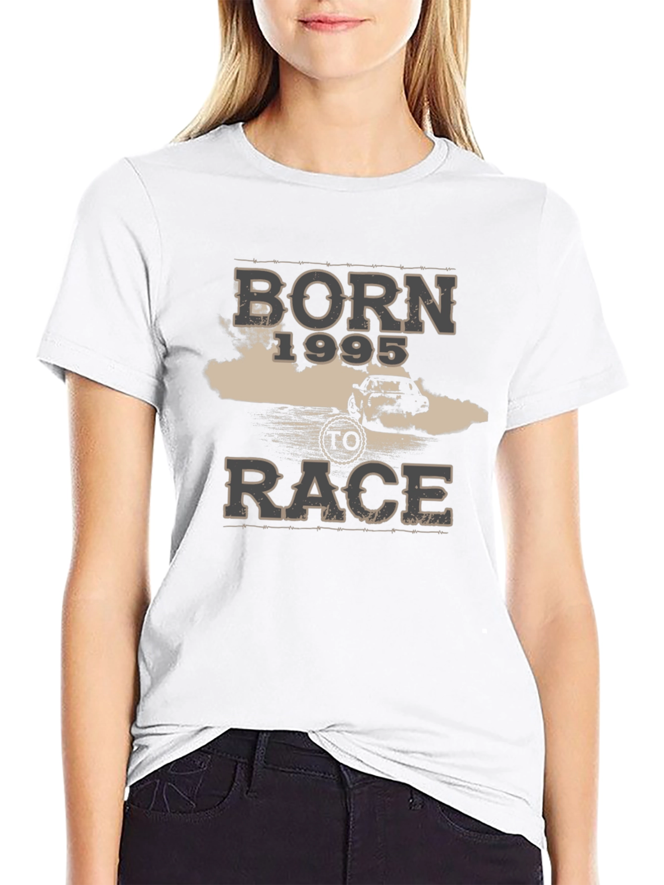 Born 1995 To Race Graphic Tee - Black