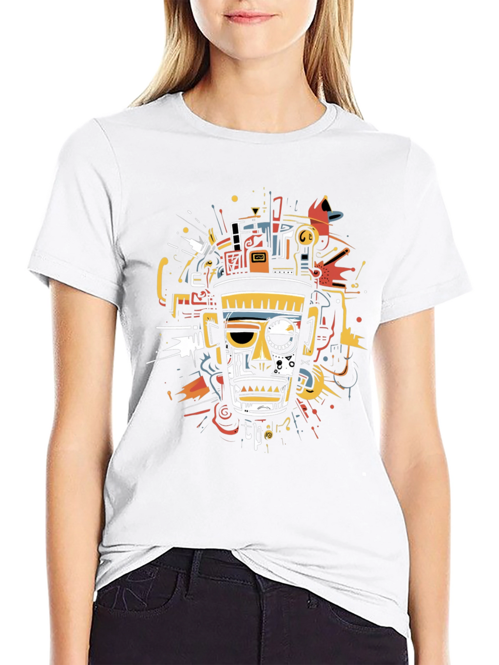 Abstract Aztec Warrior Graphic Tee