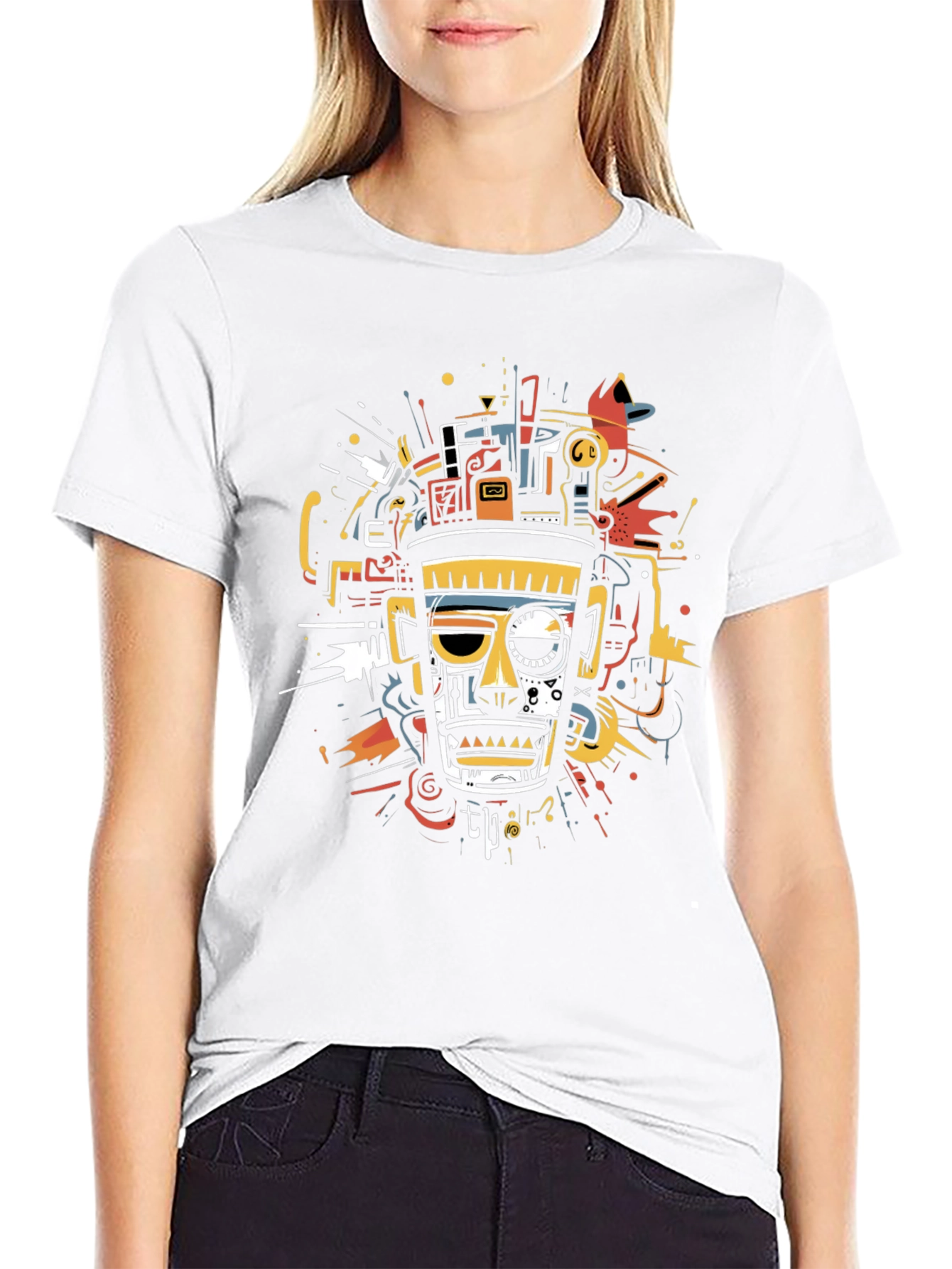 Abstract Aztec Warrior Graphic Tee