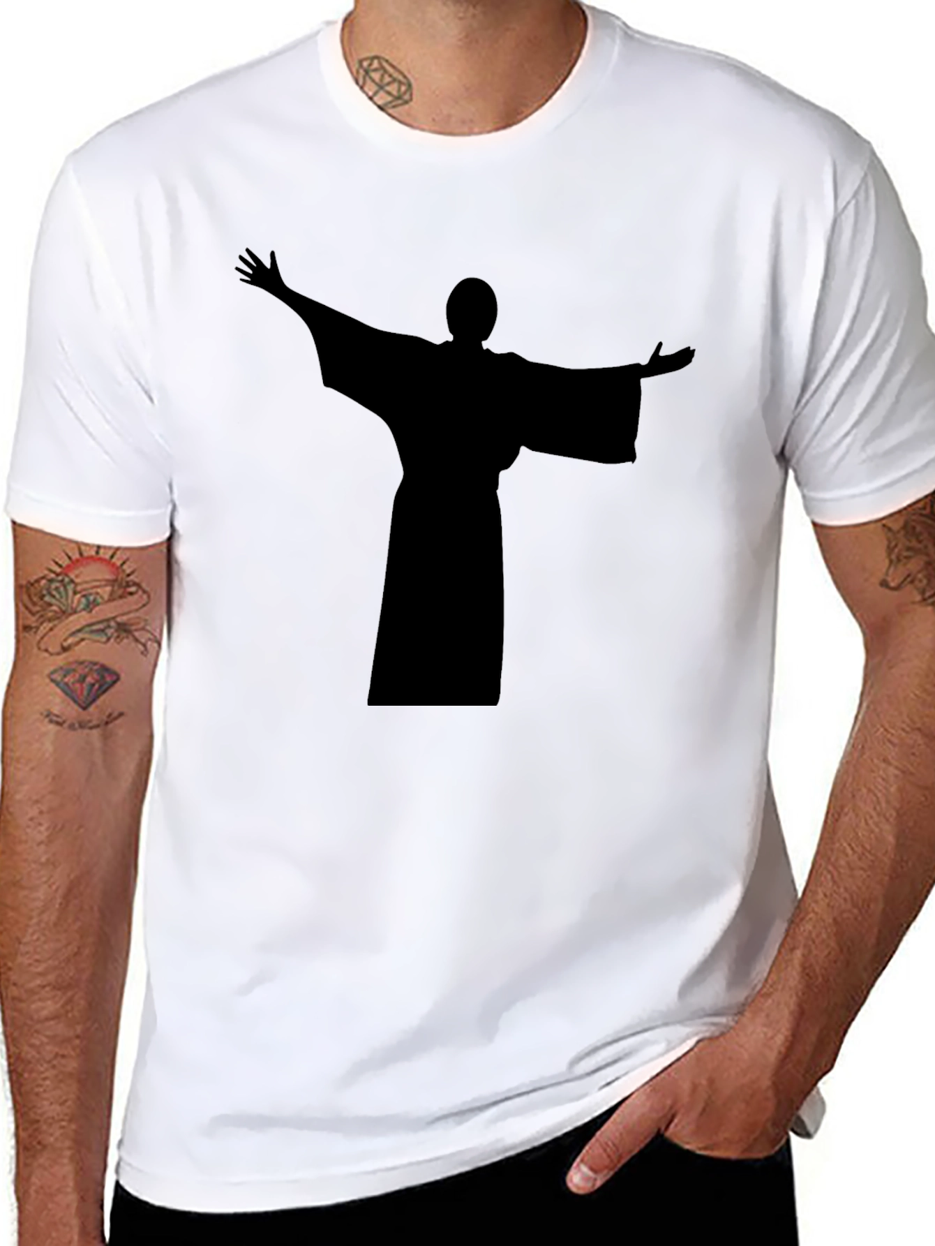 Silhouette Graphic Print Black T-Shirt