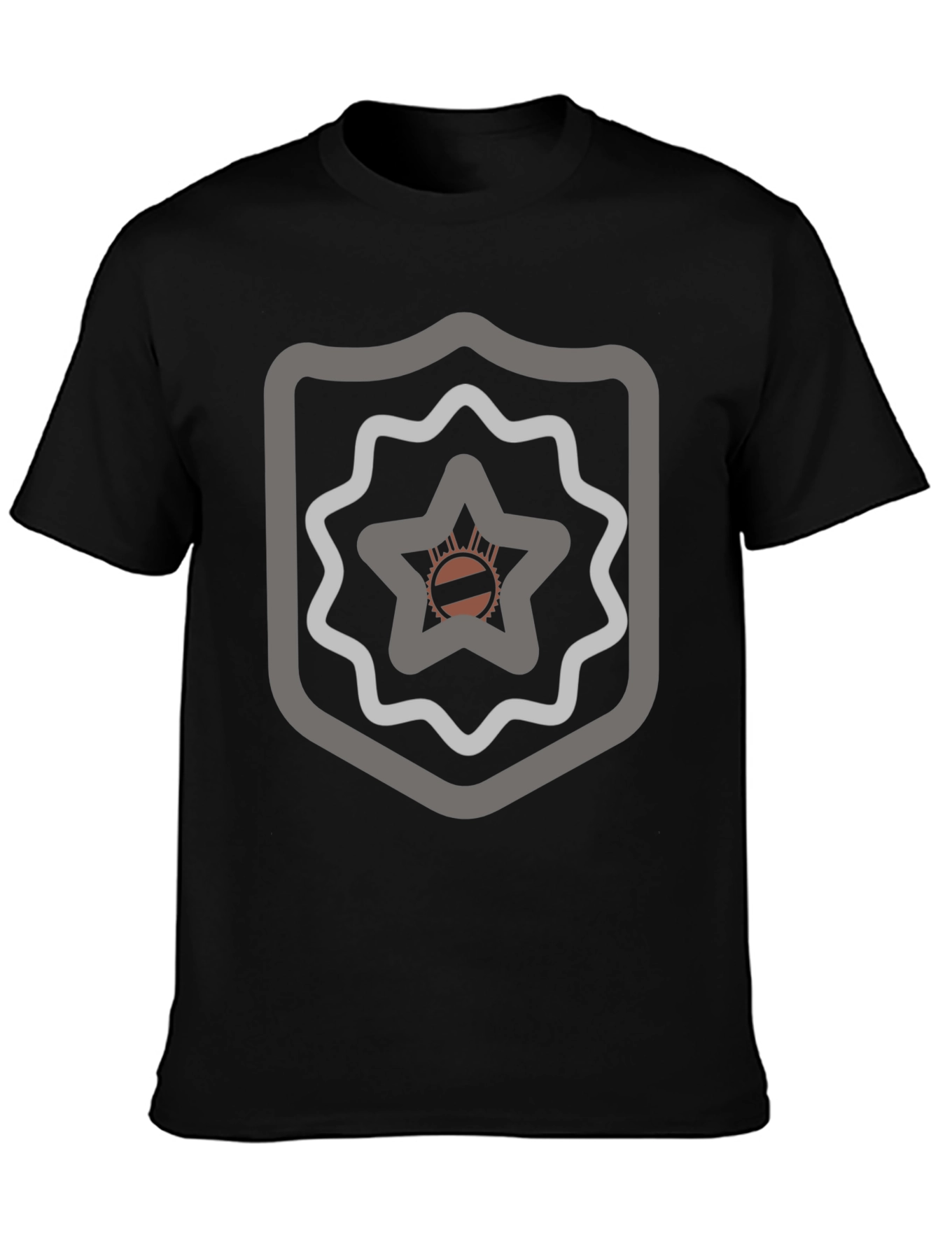 Abstract Emblem Graphic Black T-Shirt