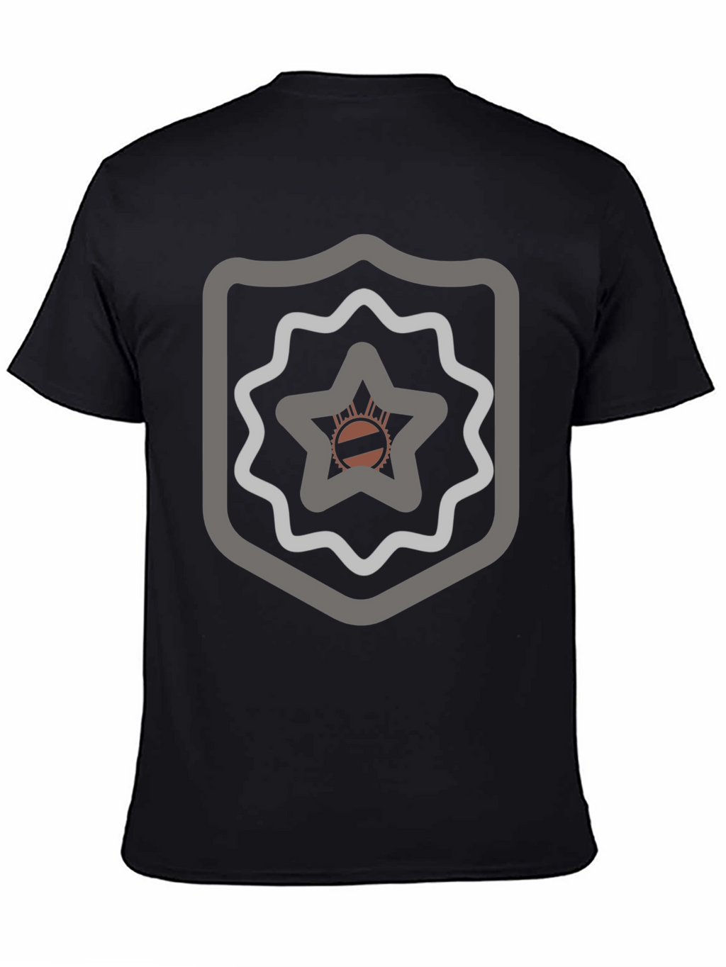 Abstract Emblem Graphic Black T-Shirt
