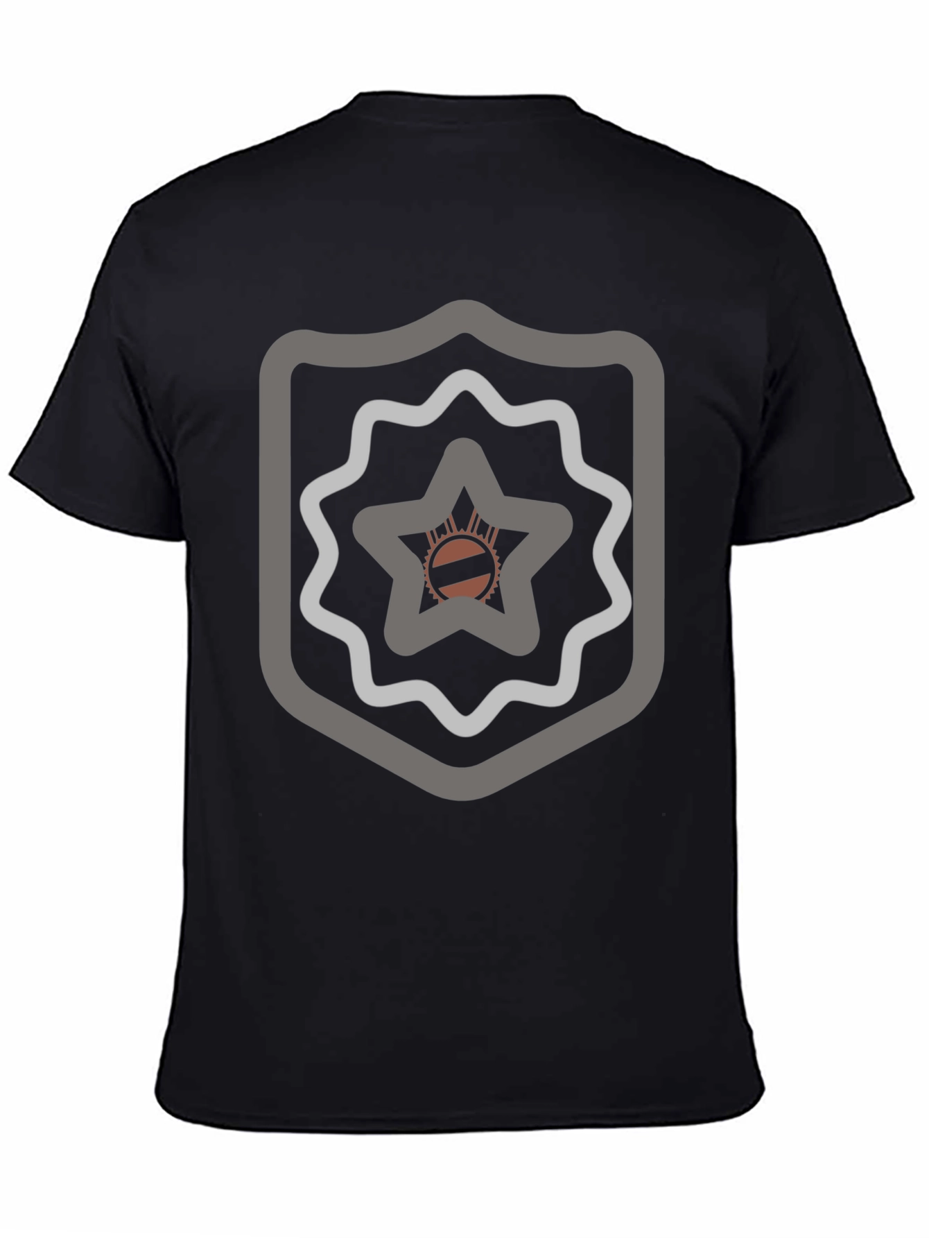 Abstract Emblem Graphic Black T-Shirt