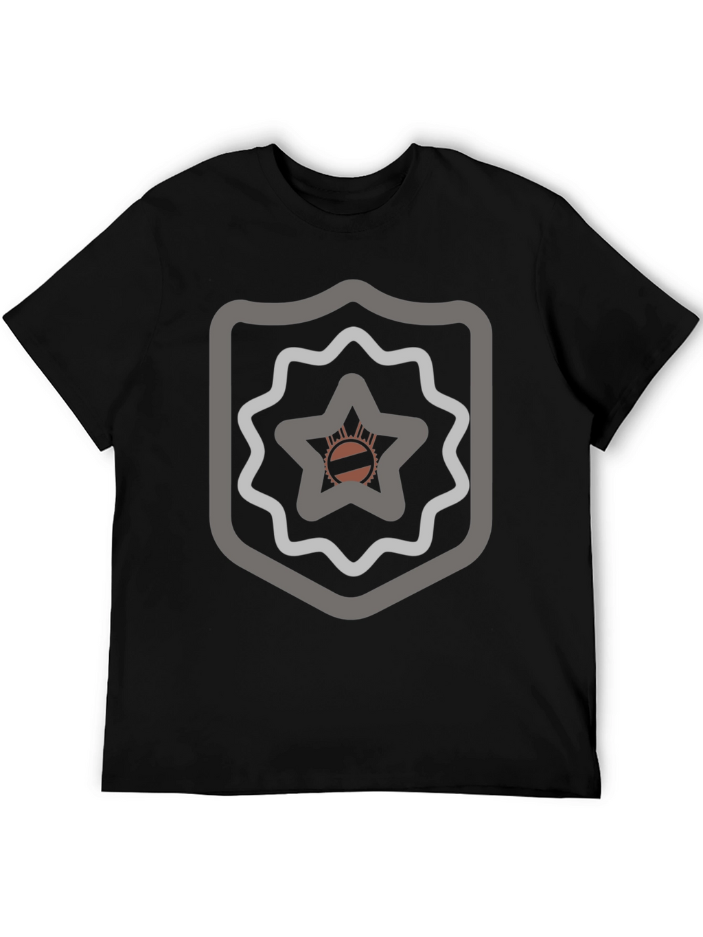 Abstract Emblem Graphic Black T-Shirt