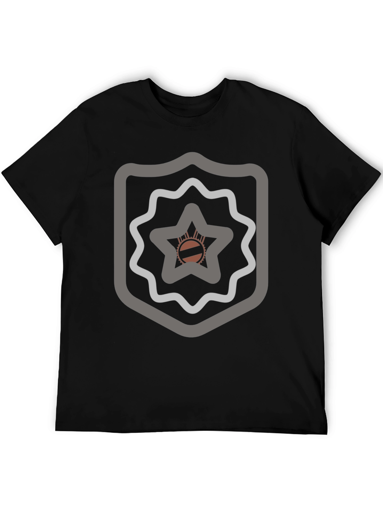 Abstract Emblem Graphic Black T-Shirt