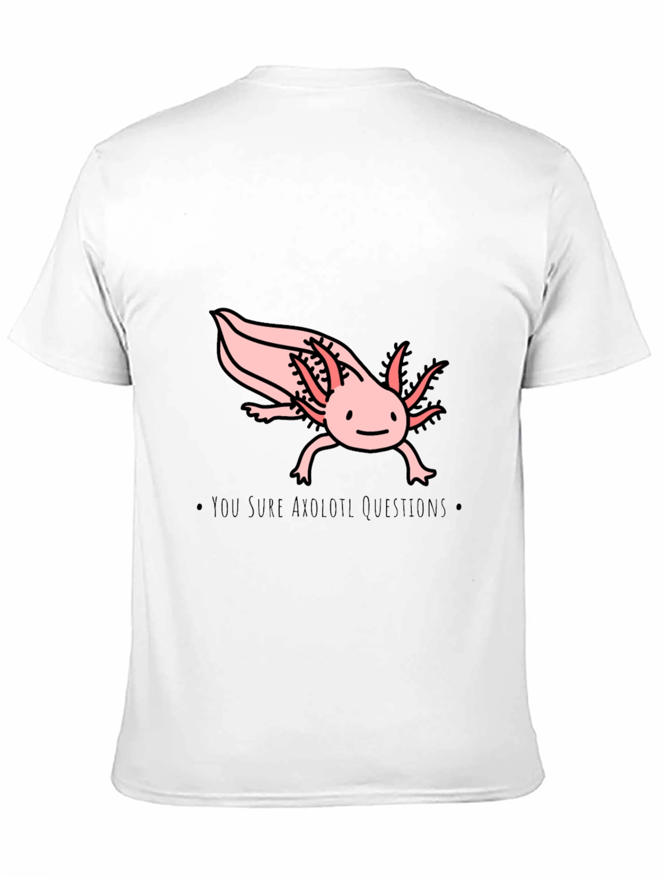 Axolotl Questions T-Shirt - Black Cotton Crew Neck