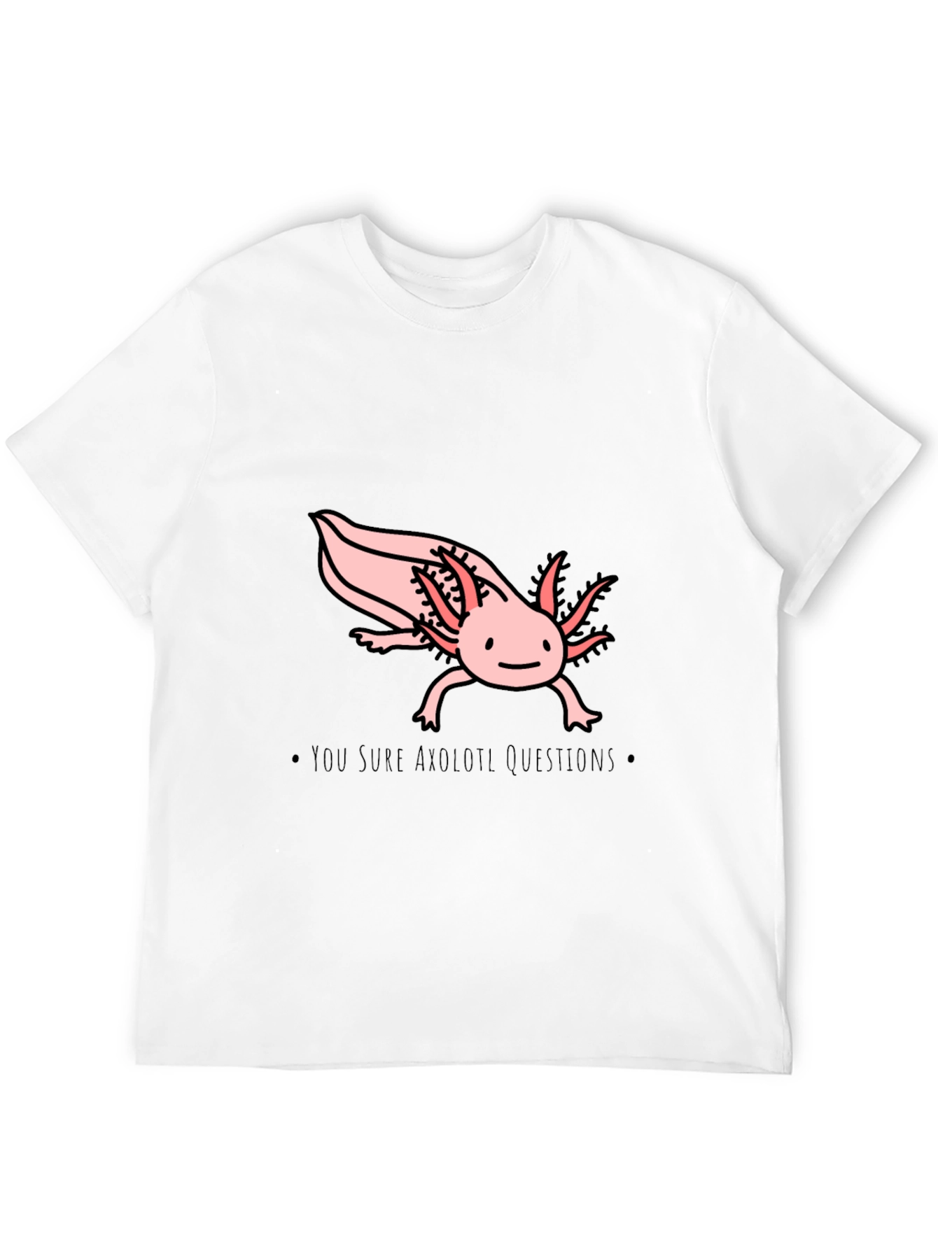 Axolotl Questions T-Shirt - Black Cotton Crew Neck